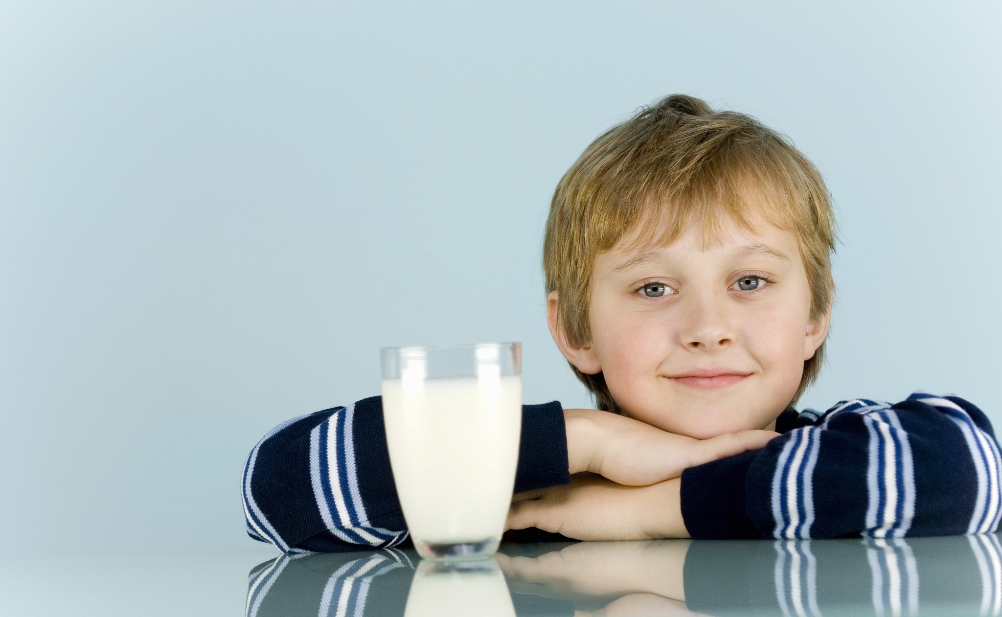 boy with a glass of milk