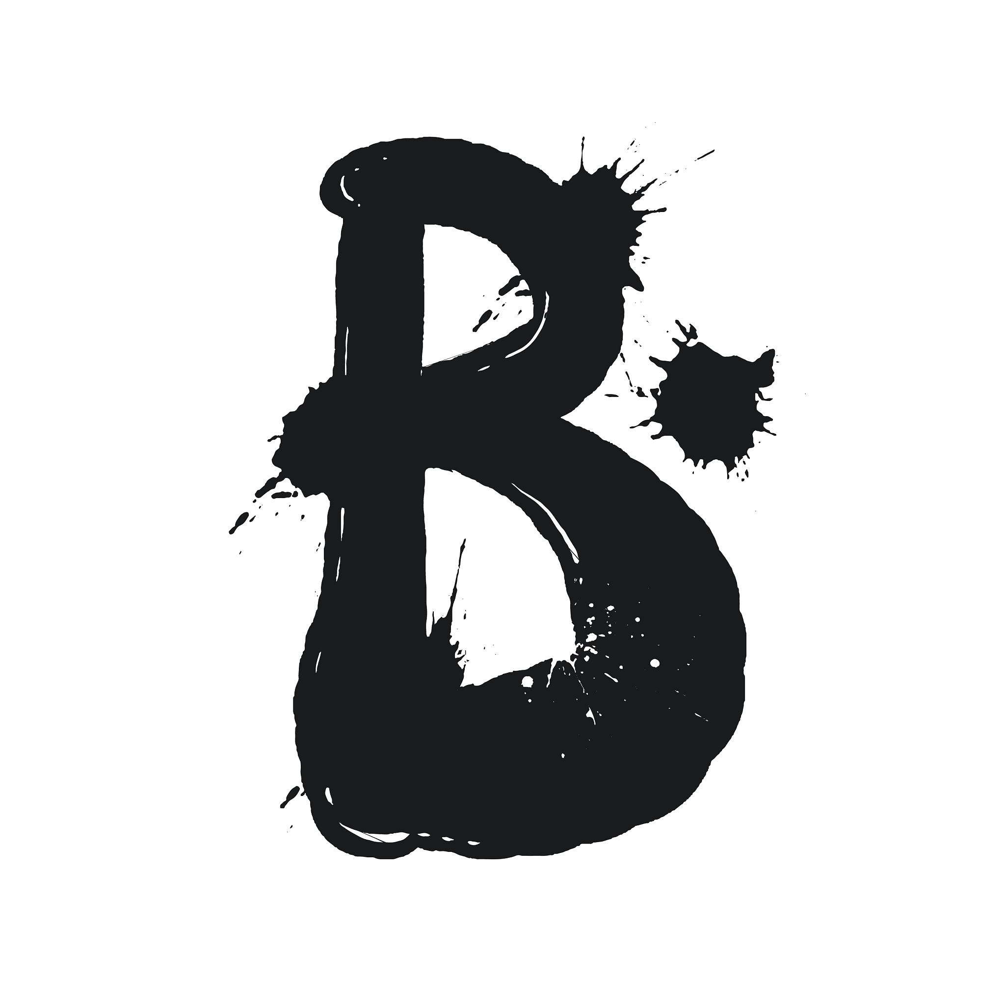 点状,黑白图片,英文字母<strong>b</strong>,分离着色,白色,白色背景,字母,信函,图像
