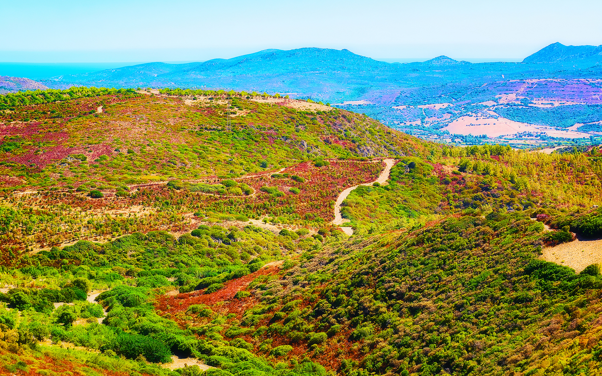landscape with mountains in teulada cagliari province sardinia r
