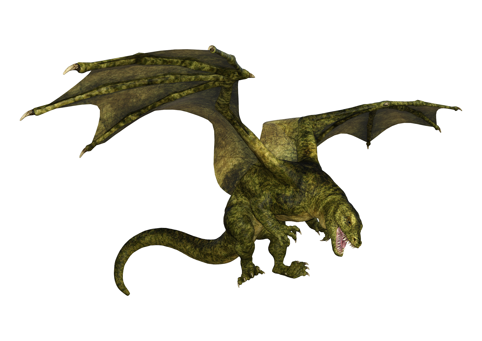 3d illustration fantasy dragon on white