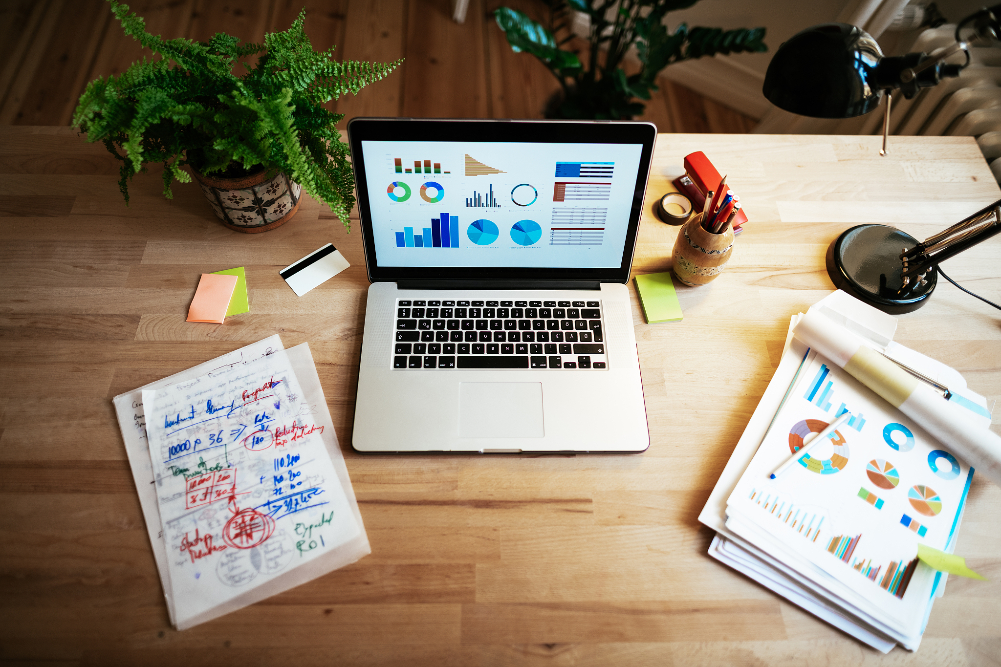 laptop and business at home