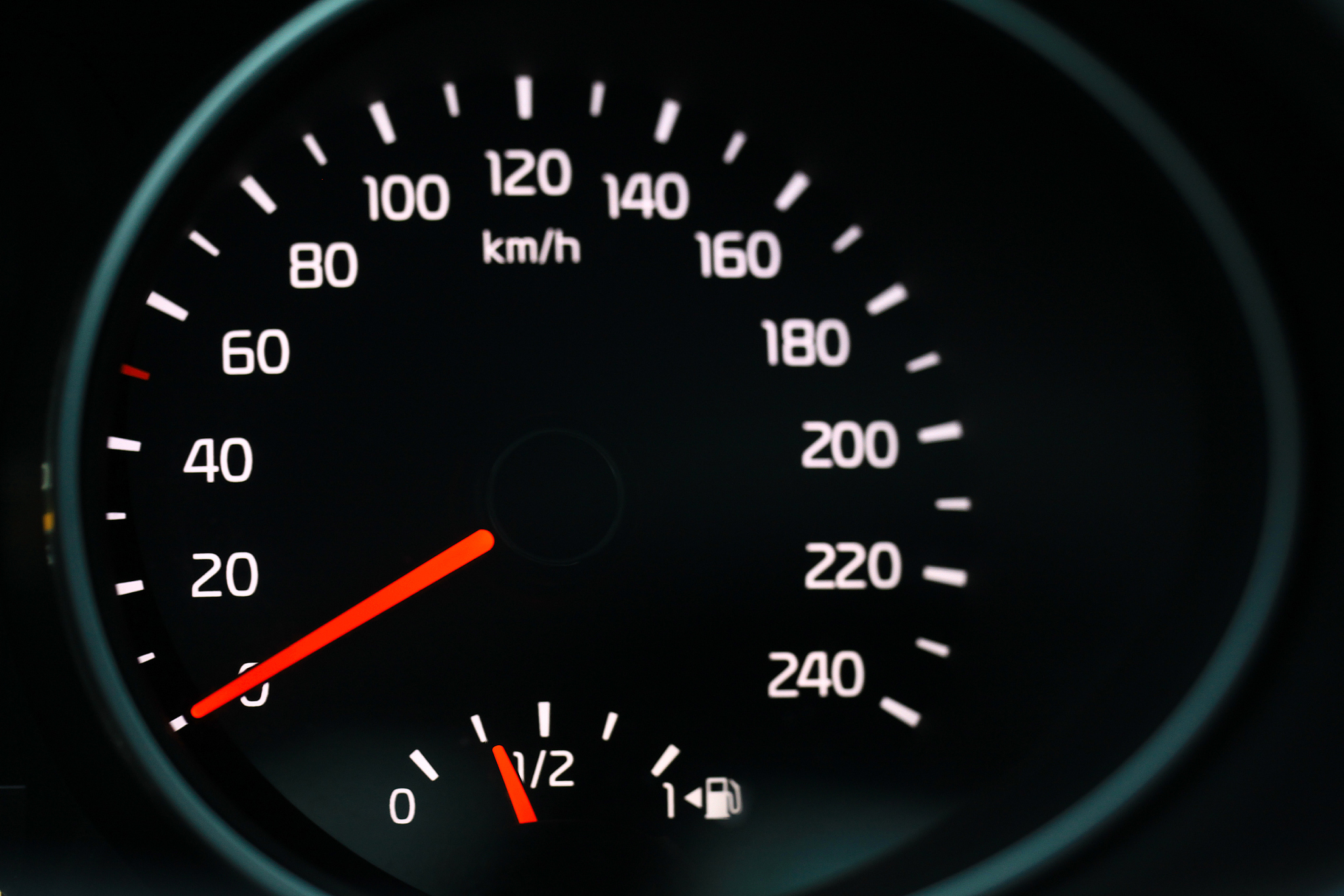 car dashboard speedometer tachometer macro