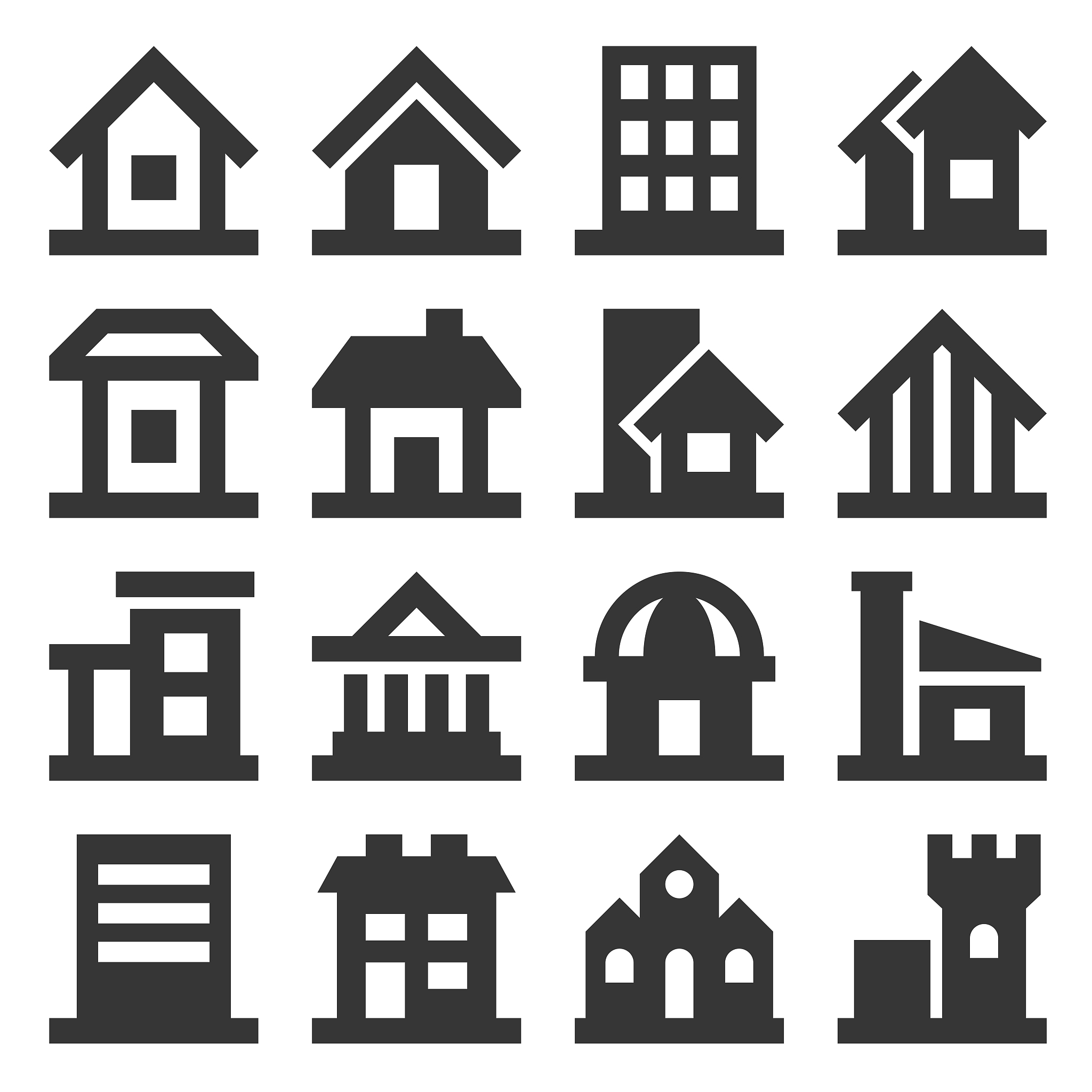 building icons set on white background. vector