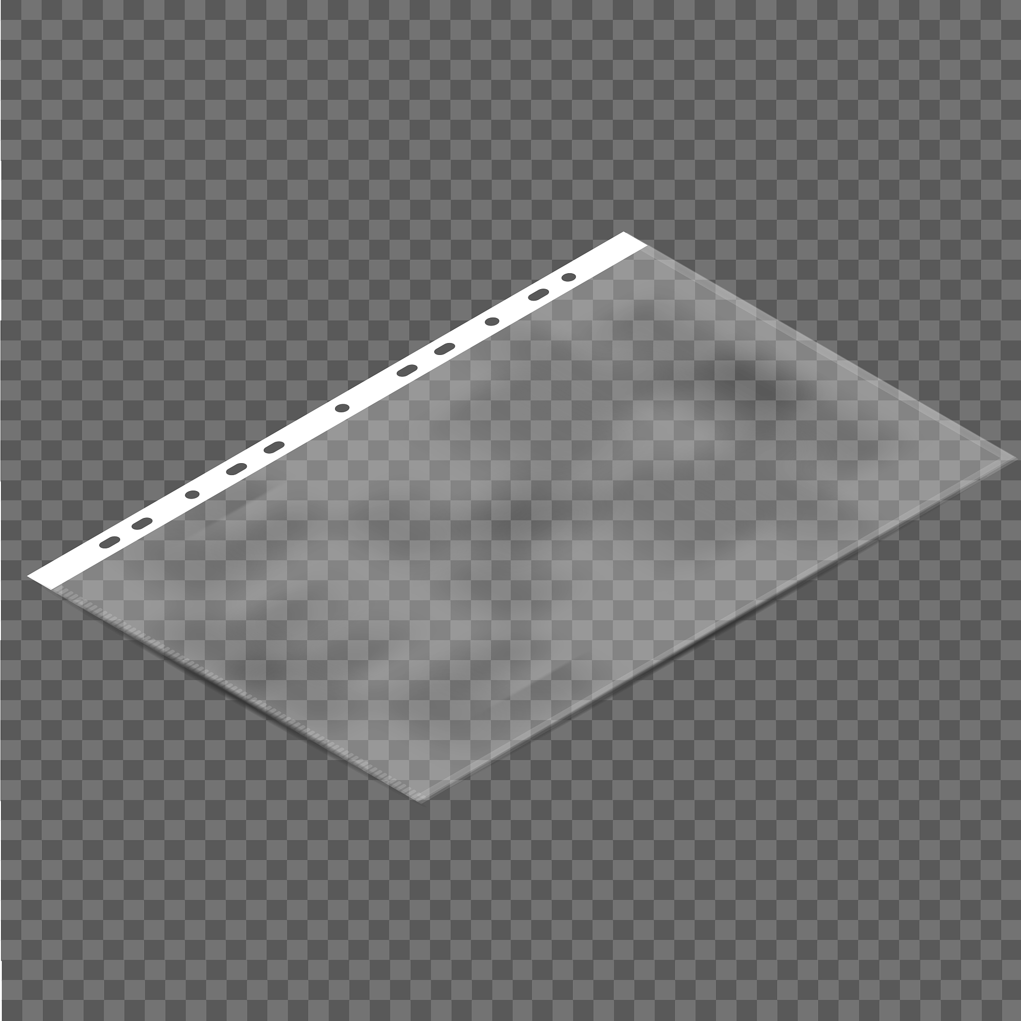 realistic file, plastic bag, polythene on gray background. vecto