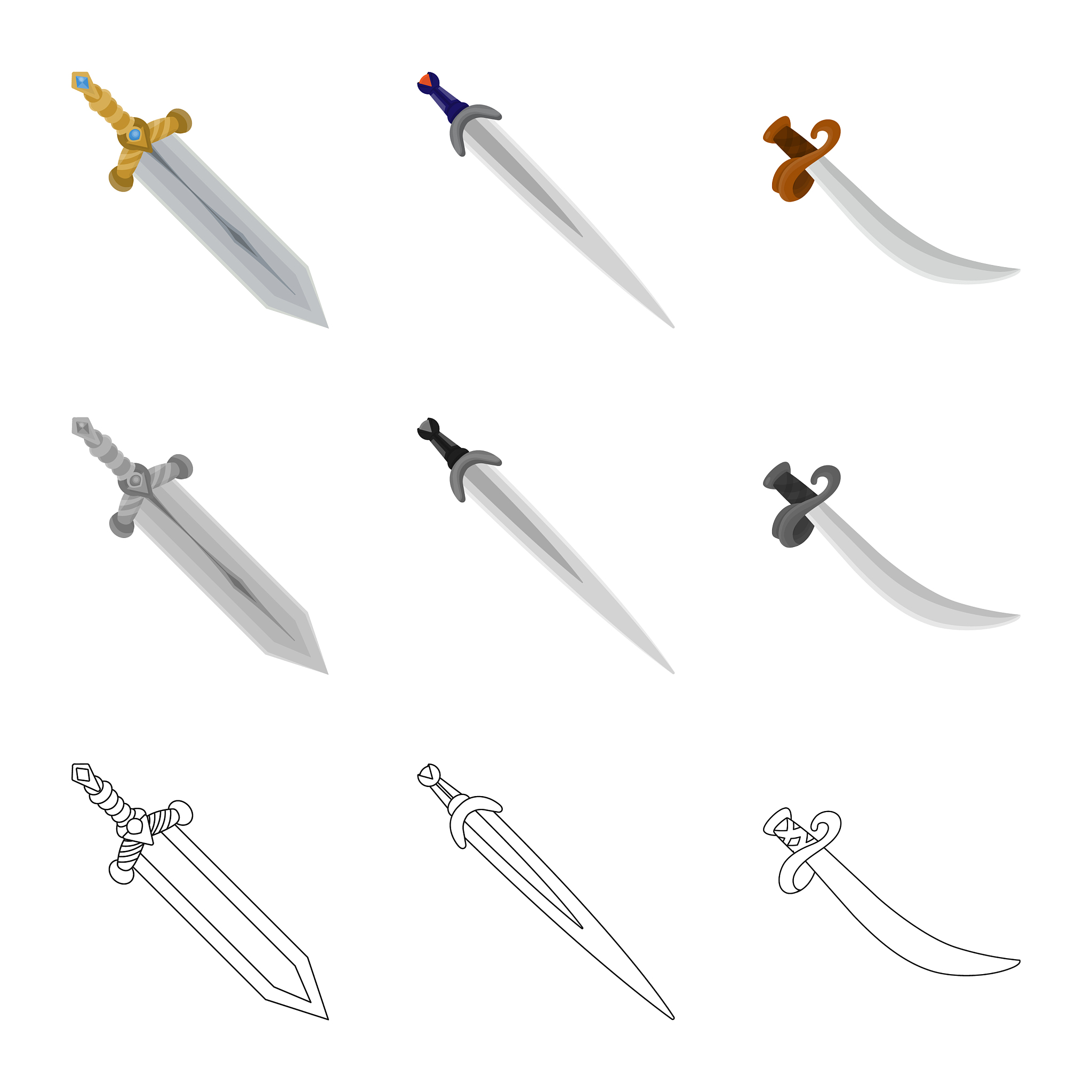 isolated object game and armor icon set of