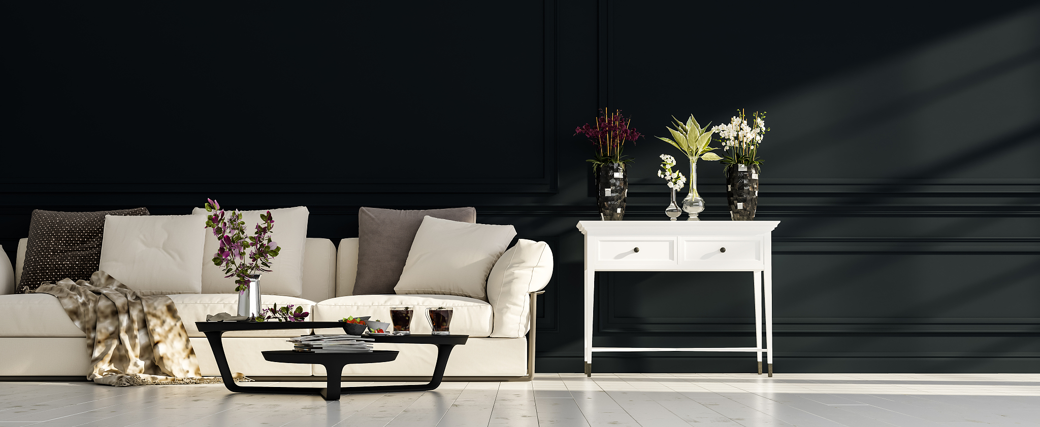 modern interior design. decorative background of a house, apartm