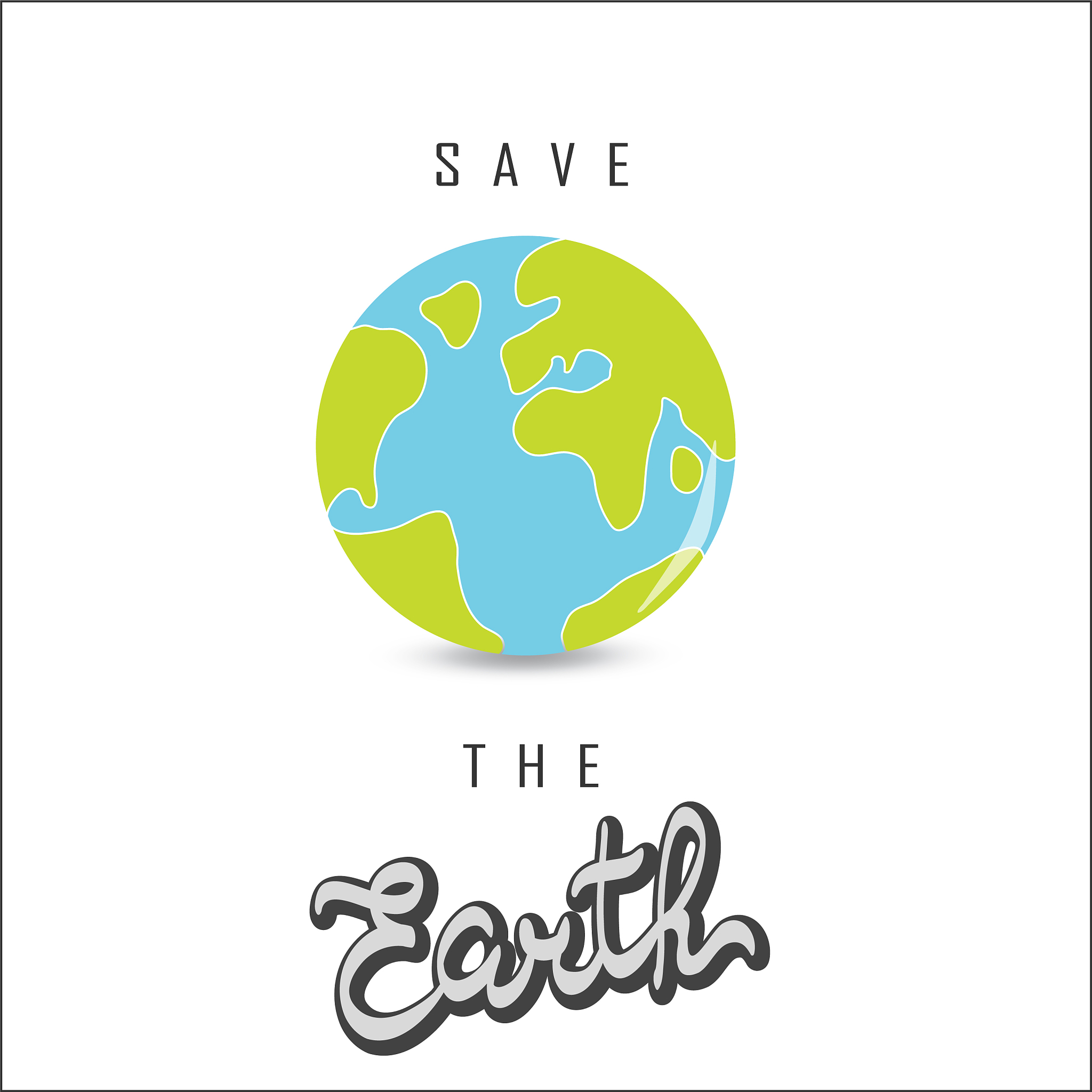 earth day with hand drawn word planet and
