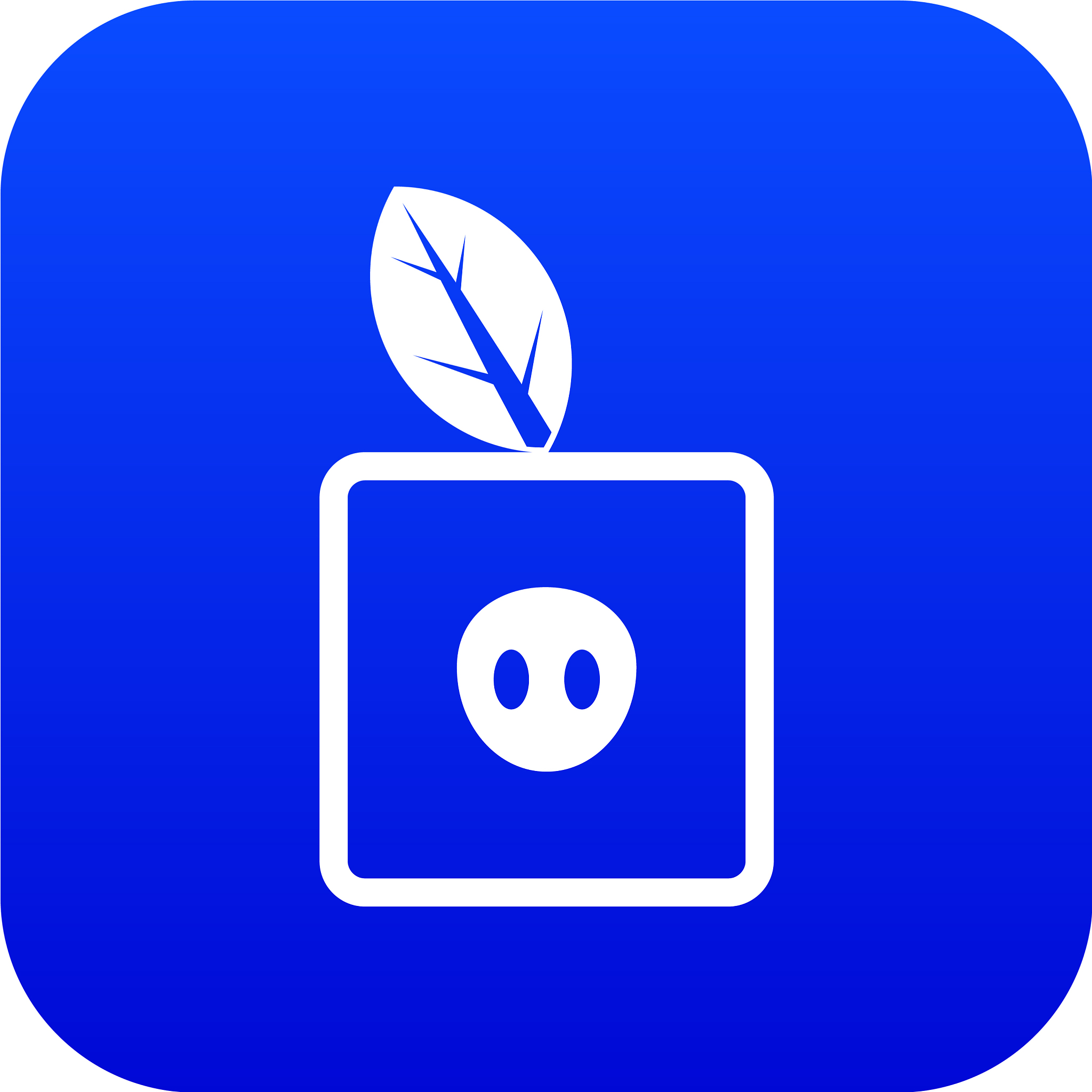 square apple icon digital blue