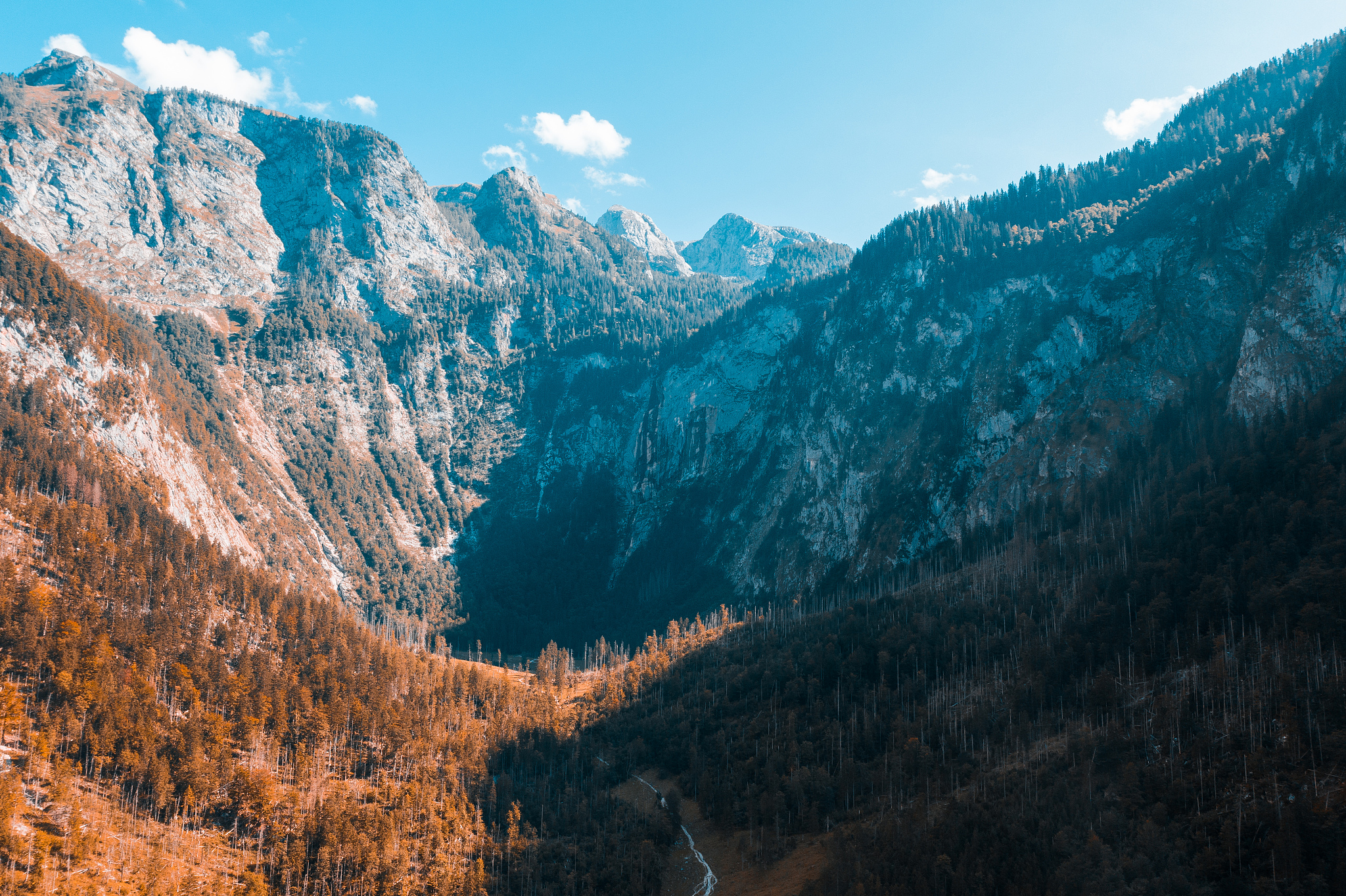 drone view of knigssee, bavaria