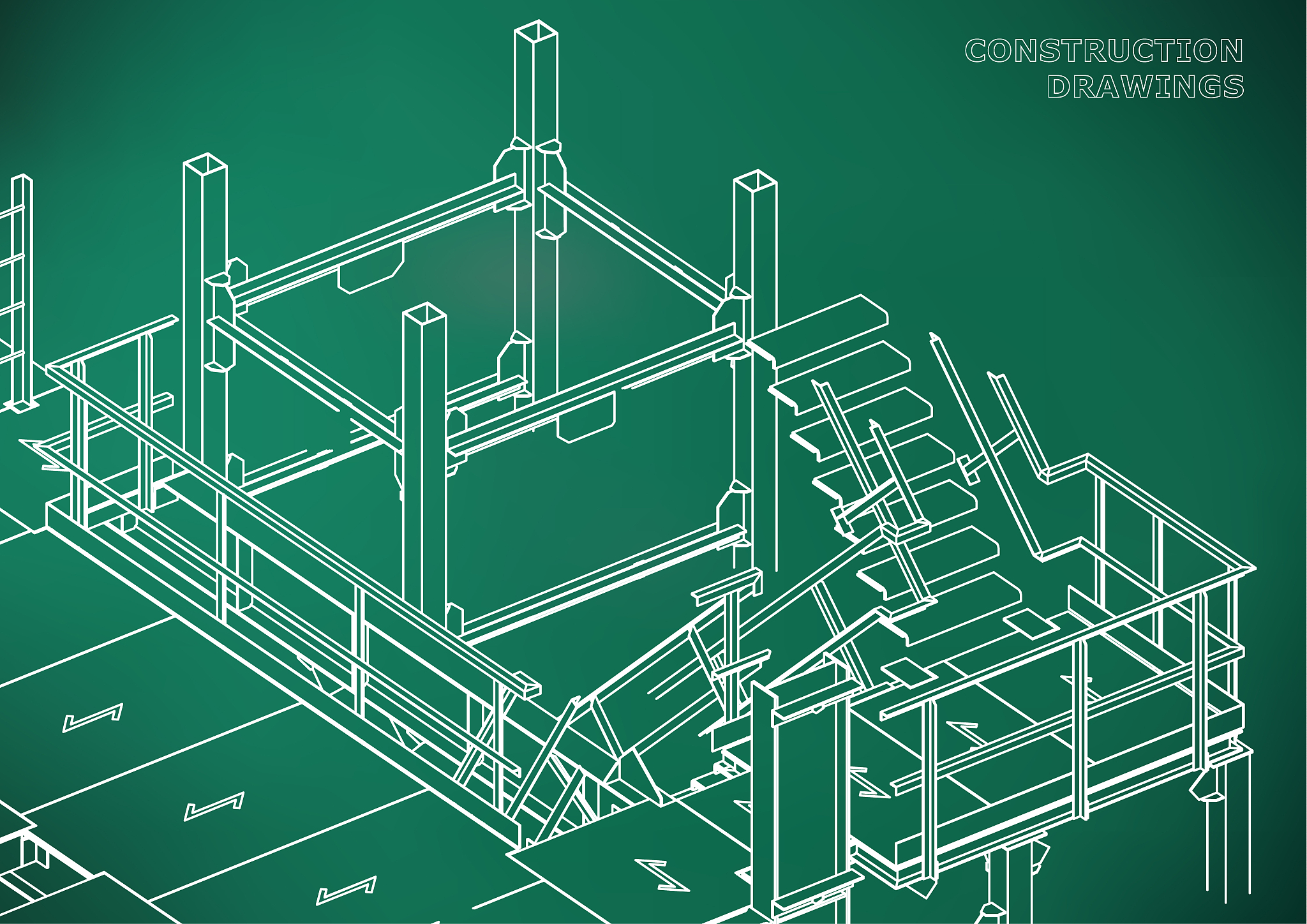 metal constructions. volumetric construction