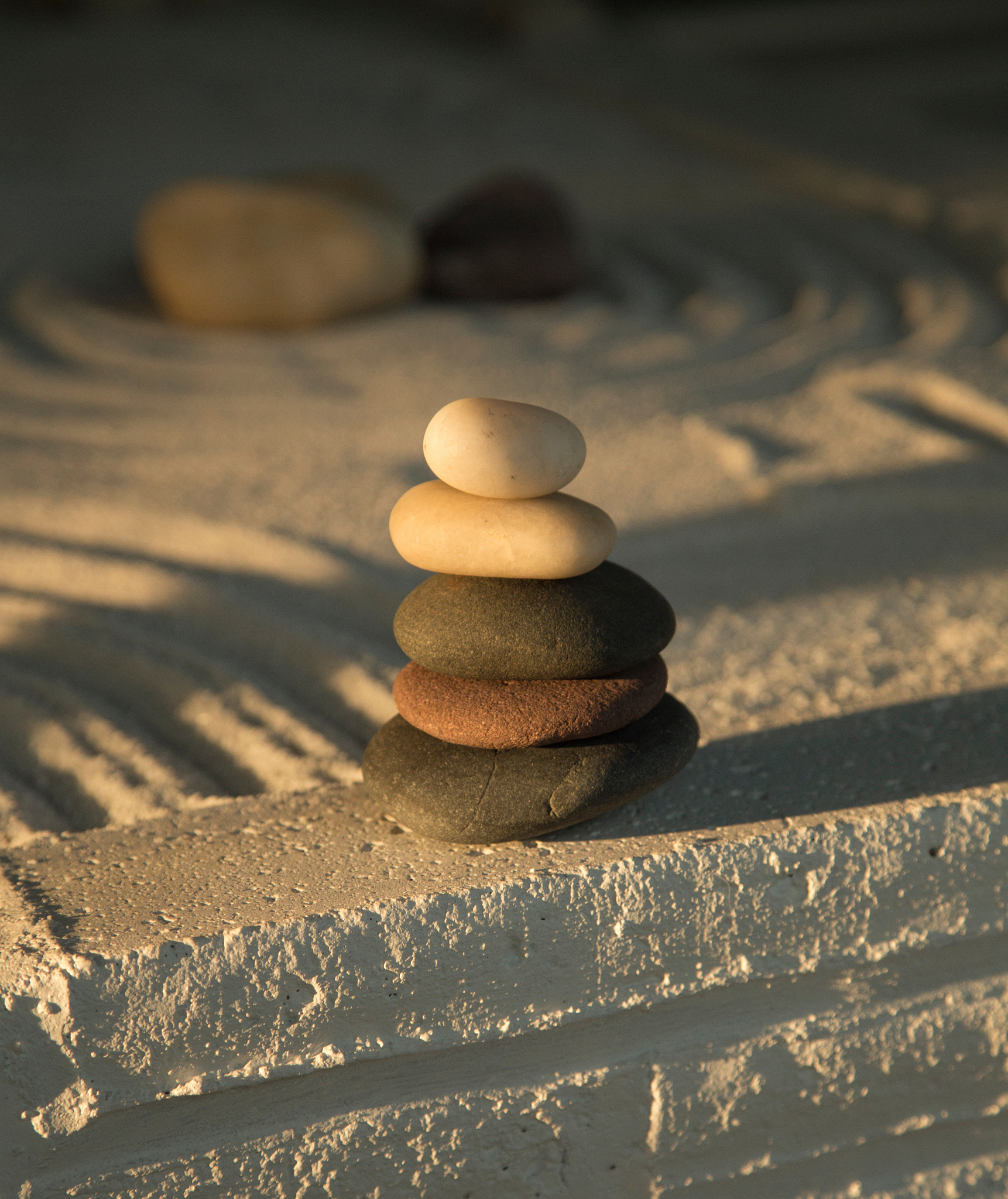 stack of pebbles on ground