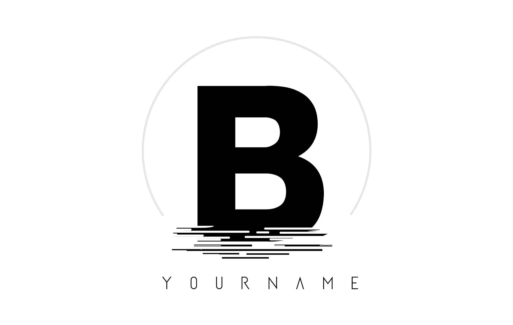 b black letter logo design with circular shape