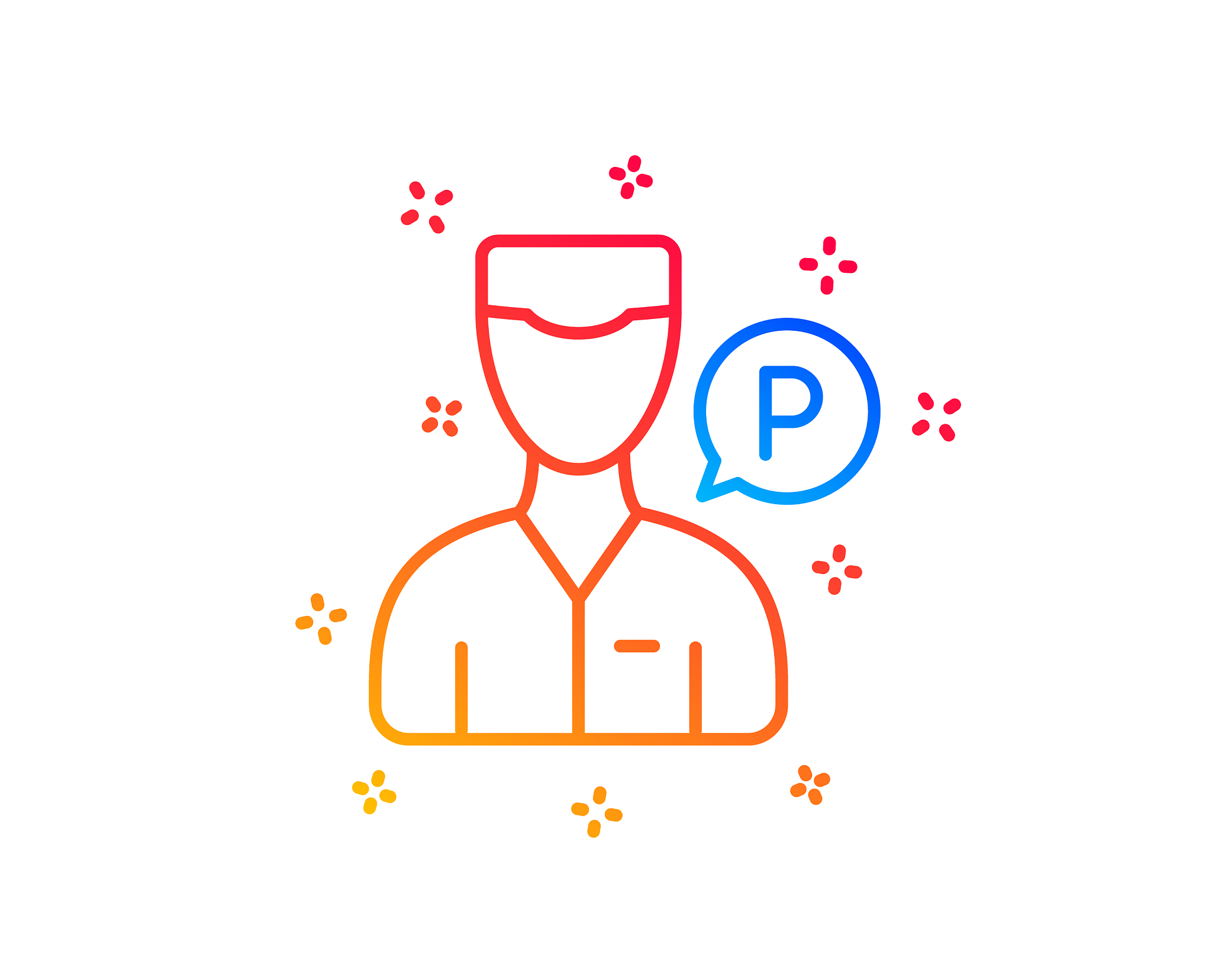 valet servant line icon parking person sign