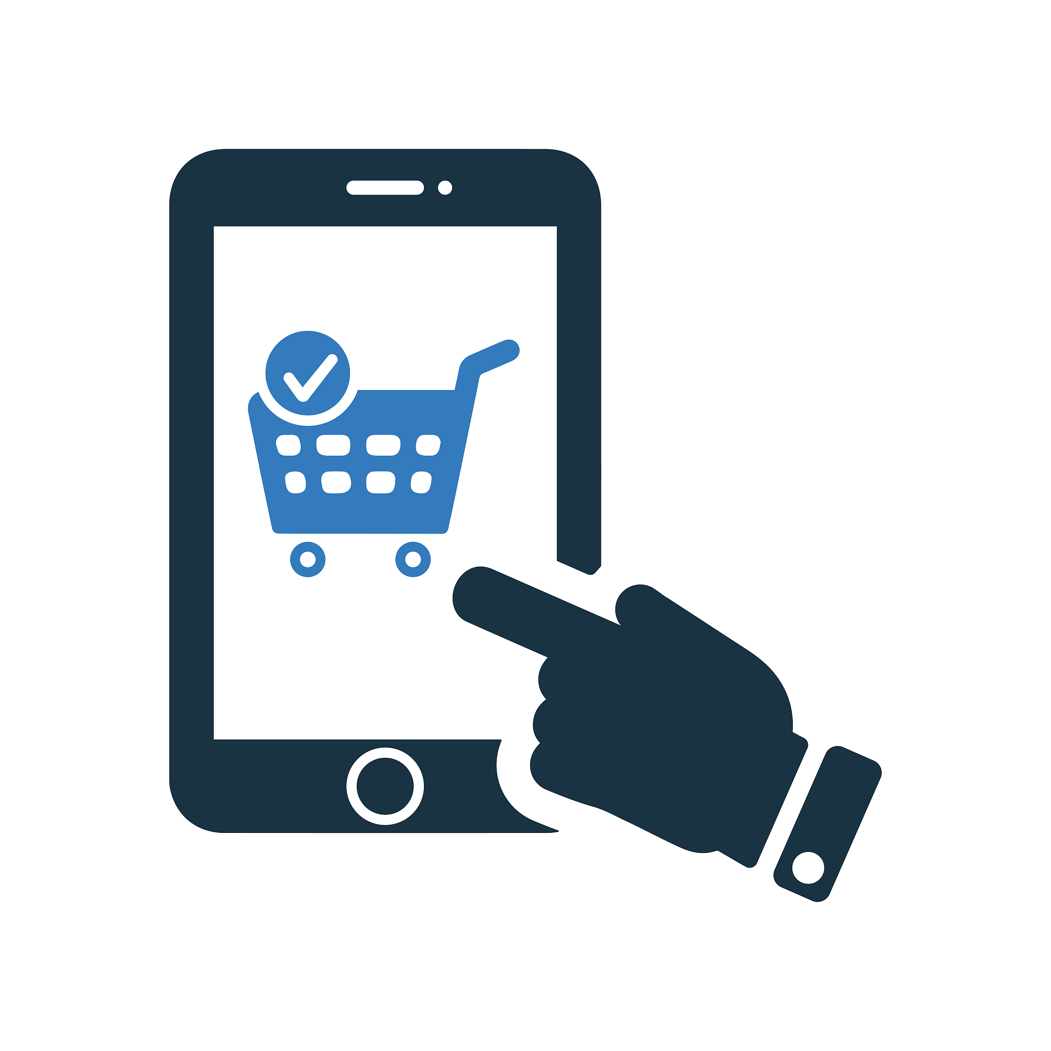 mobile shopping icon, e-commerce