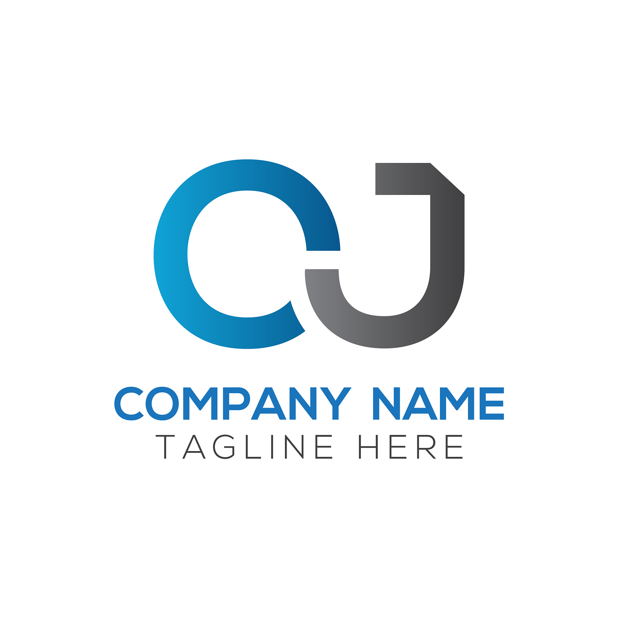 initial simple letter oj logo design template
