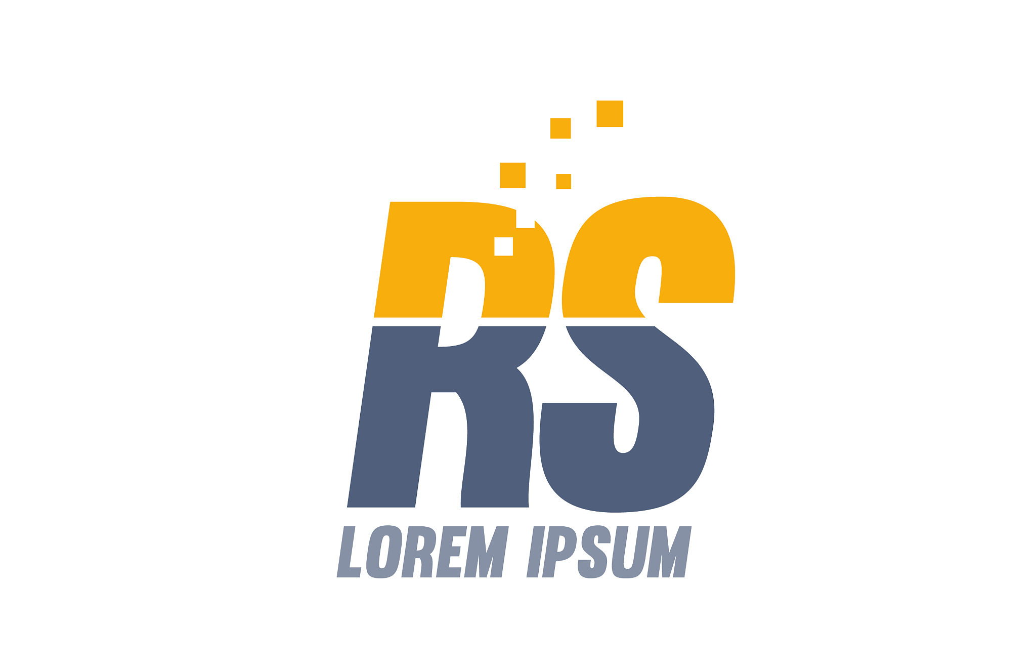 yellow blue rs r s alphabet letter logo company