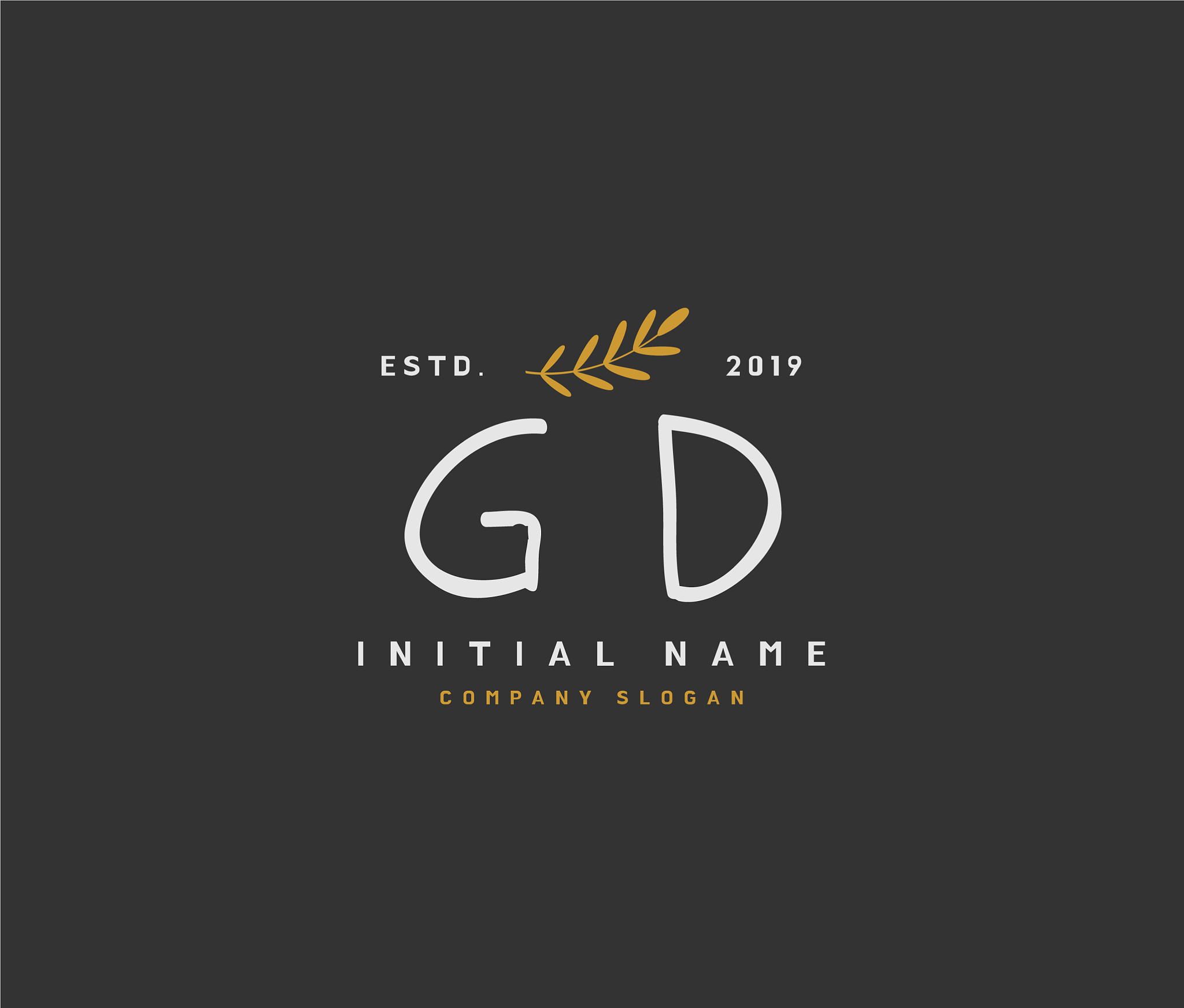 g d gd beauty initial logo handwriting logo of