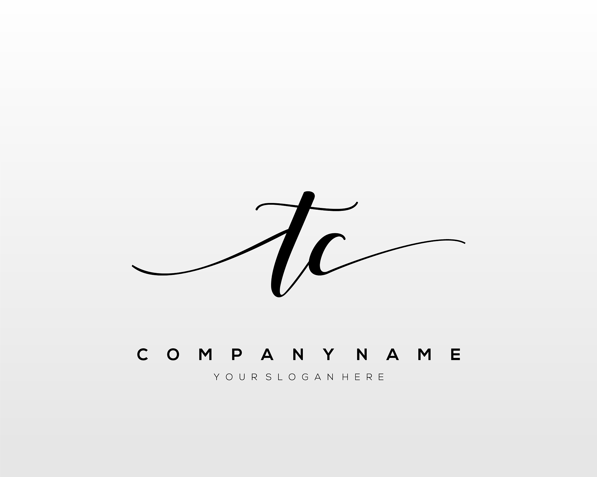 tc initial letter handwriting logo hand drawn