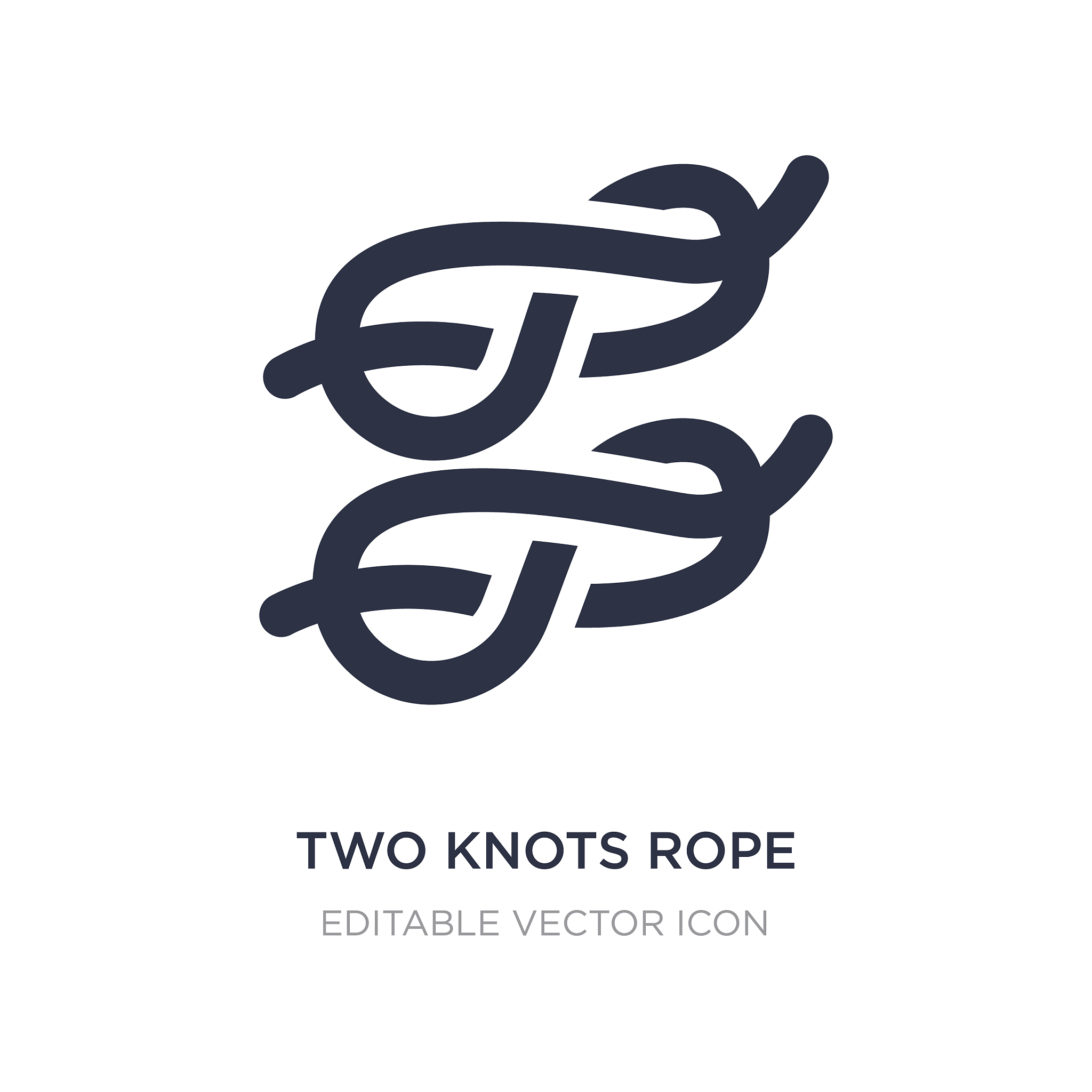 two knots rope icon on white background simple
