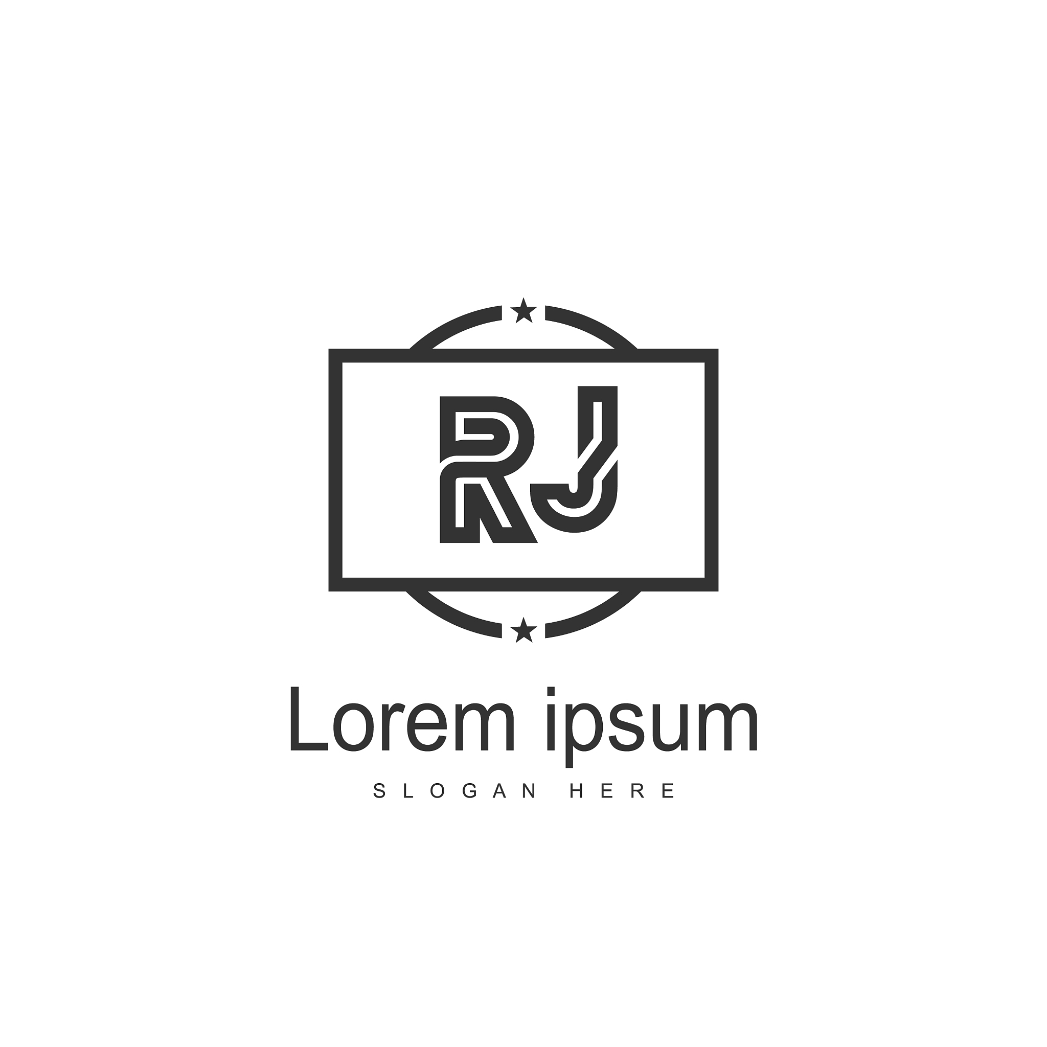 rj logo template design initial letter logo design