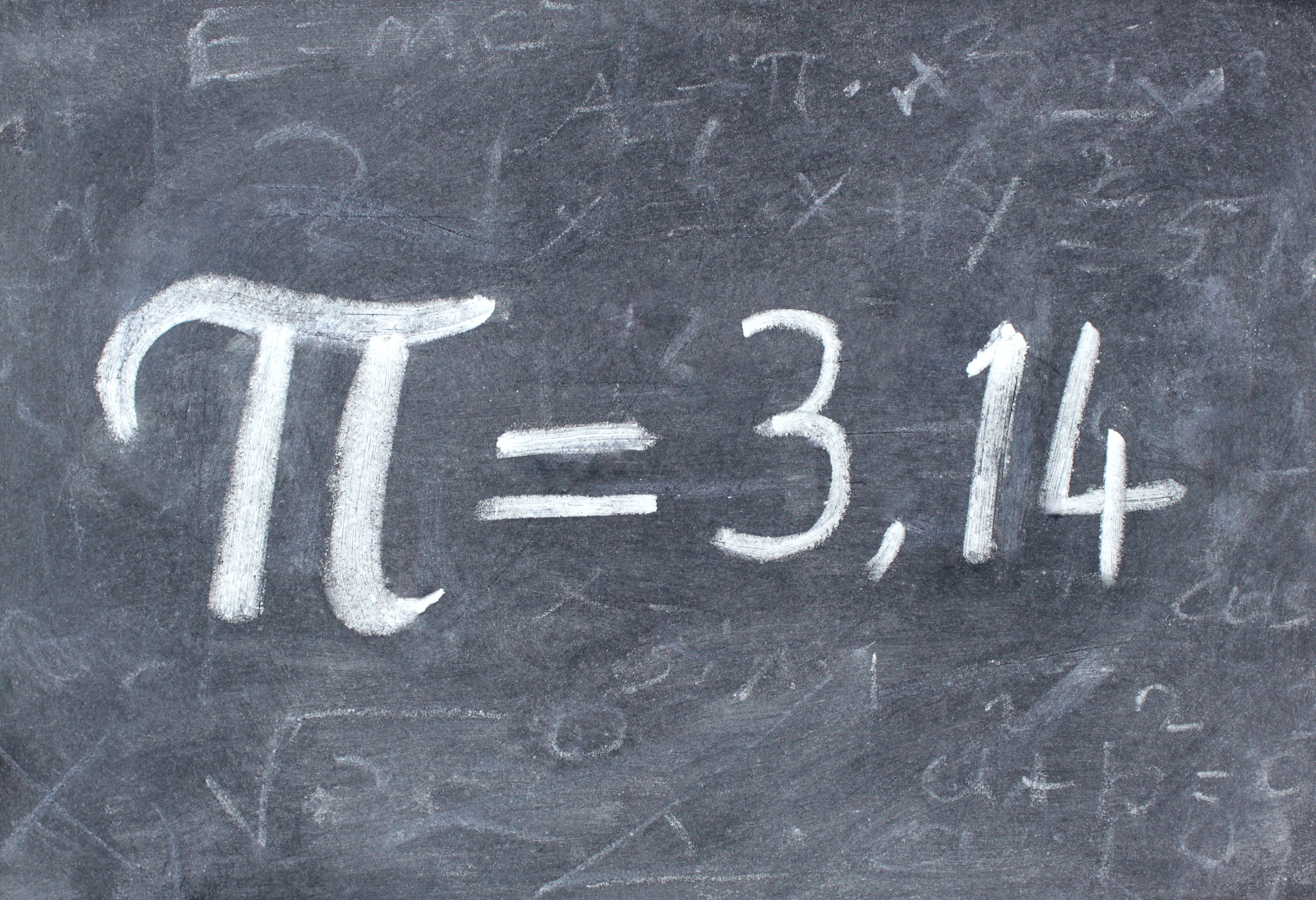pi number,  on a blackboard