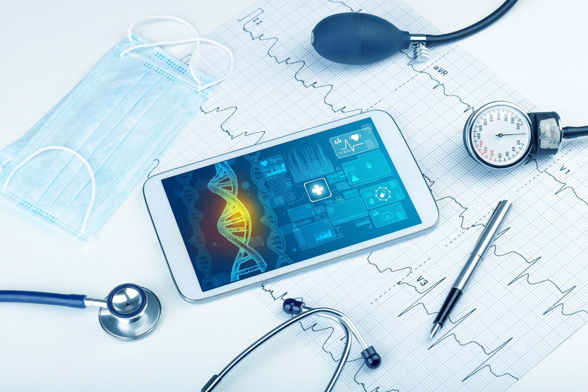 biotechnology concept with medical technology devices