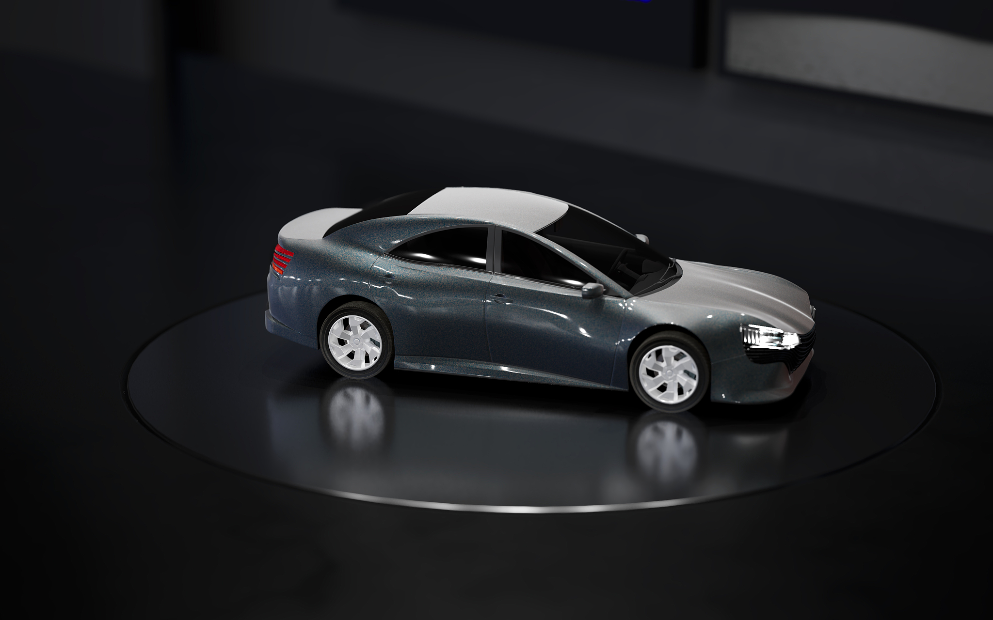 unbranded car at the motor show