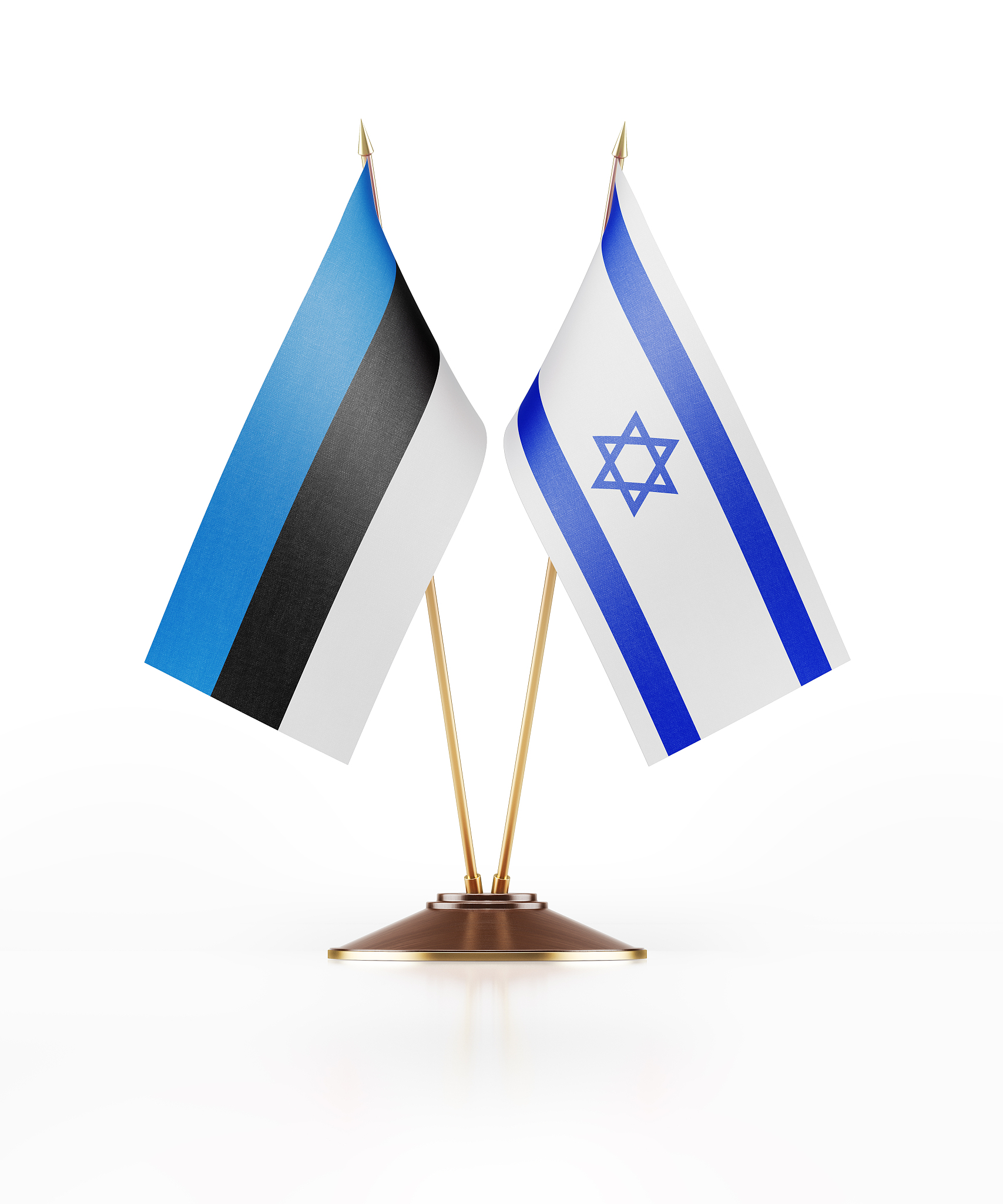 miniature flag  of estonia and israel