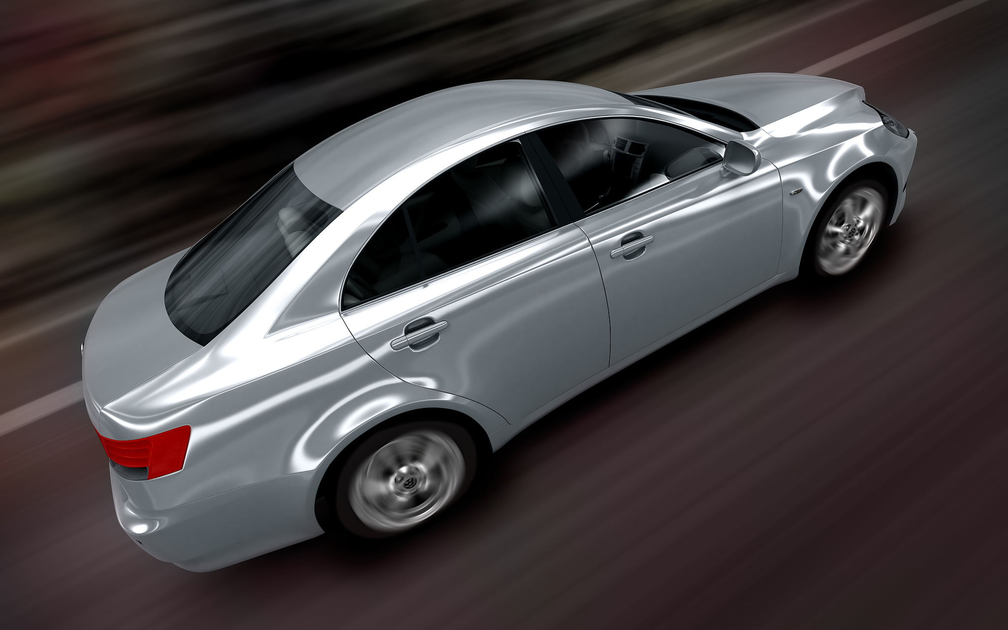 modern brandless car driving fast