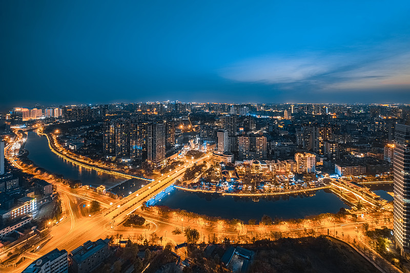 成都九眼桥 锦江 廊桥 夜景