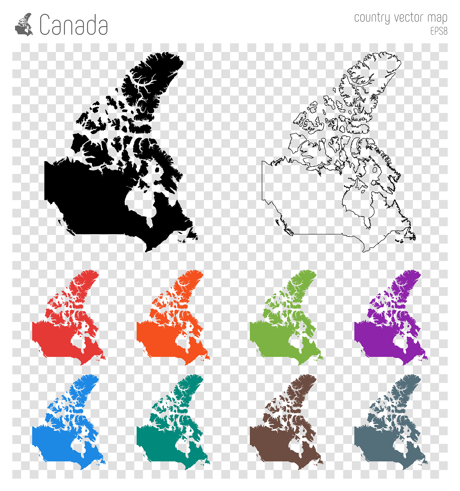 canada high detailed map.