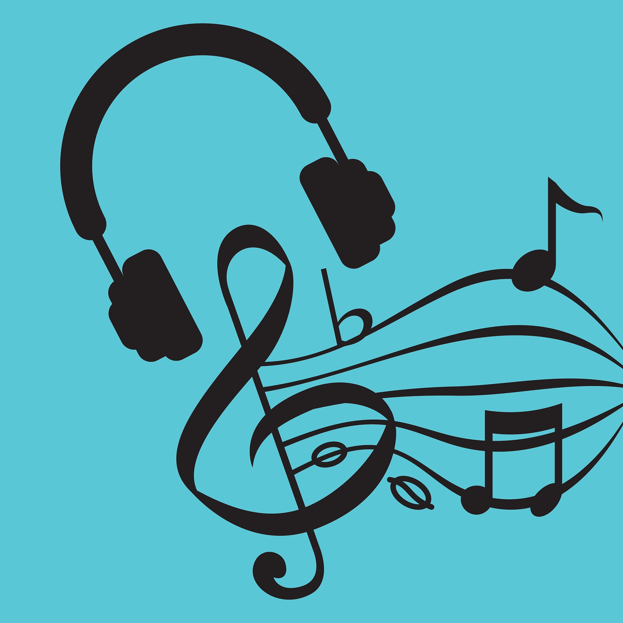 music design headphones icon isolated