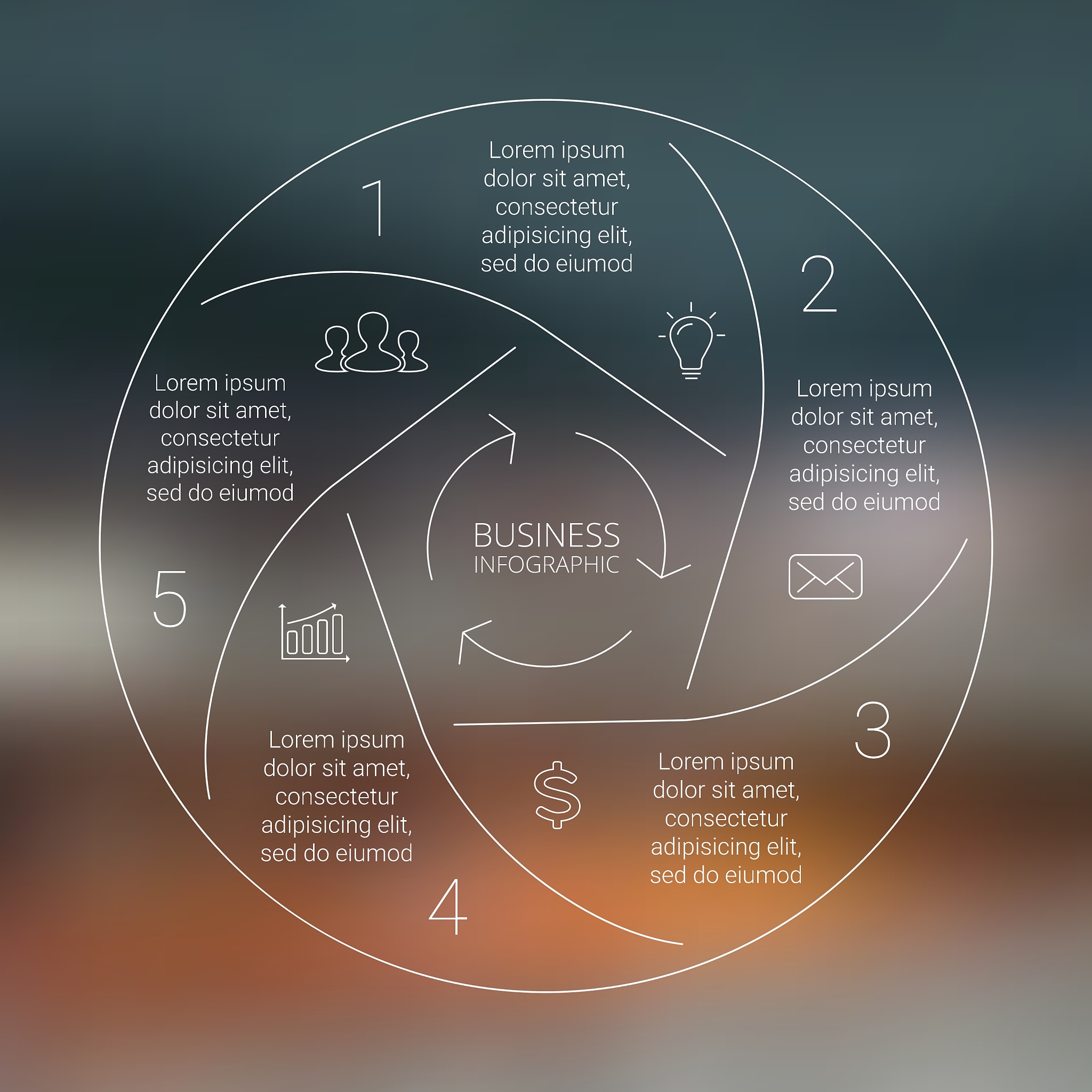 circle line infographic template for cycle