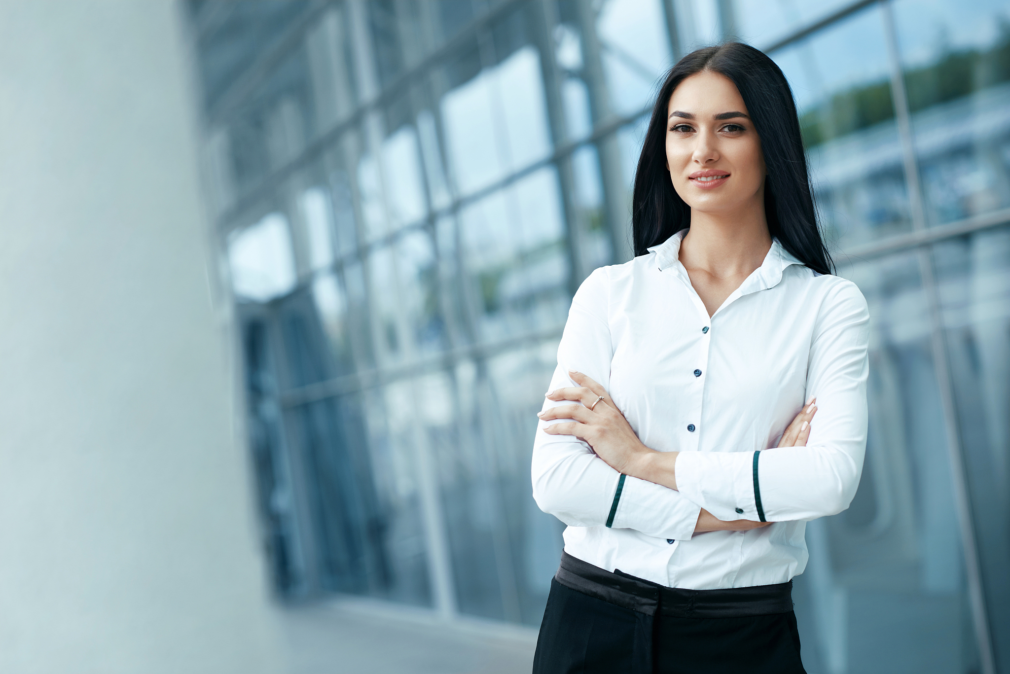portrait of business woman in office. business people