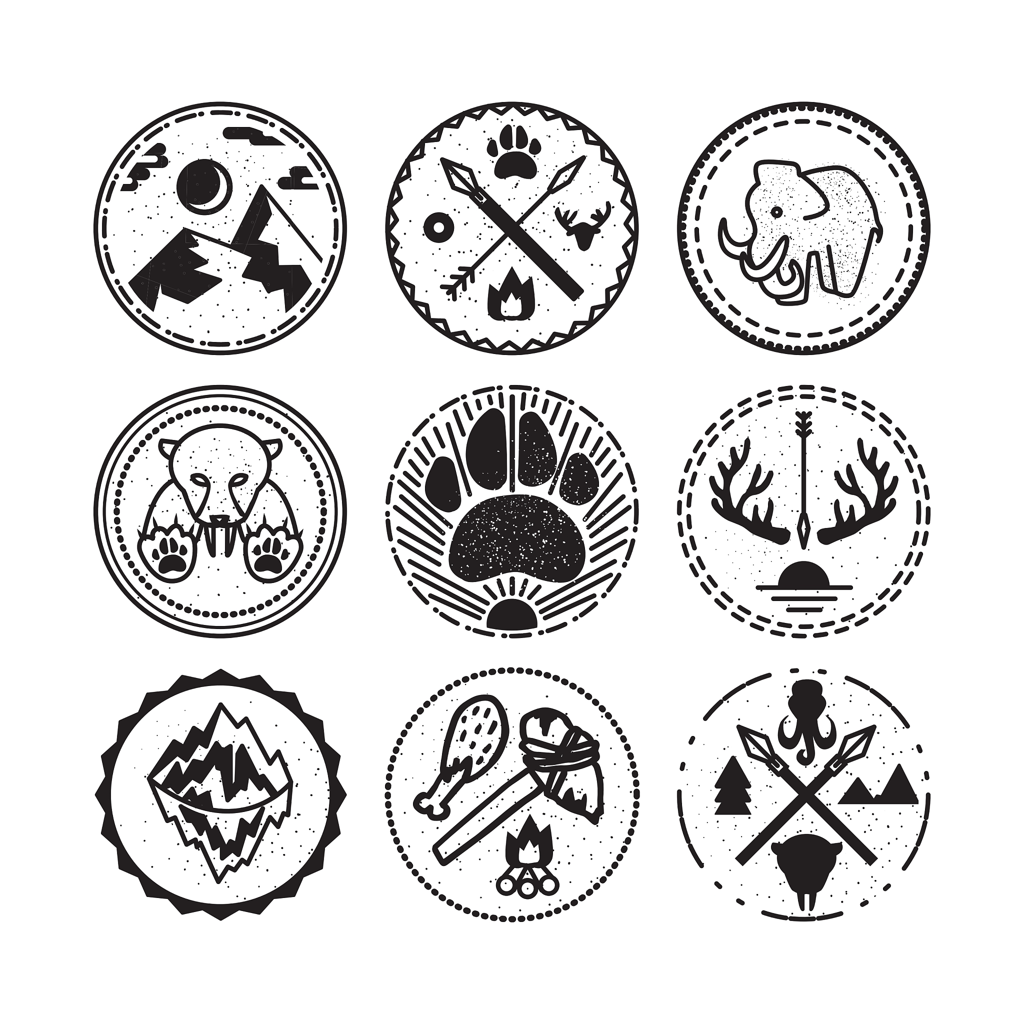 nature and historical badges