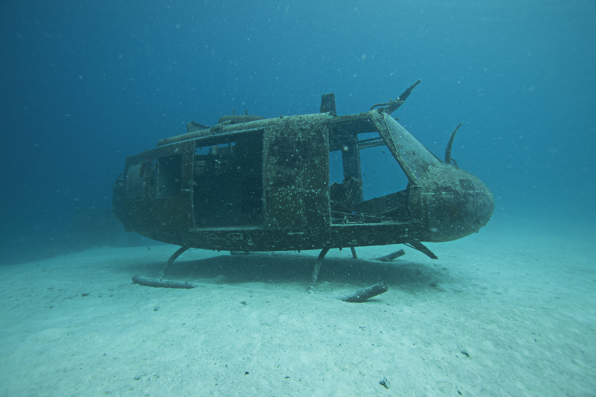 the helicopter which sank underwater