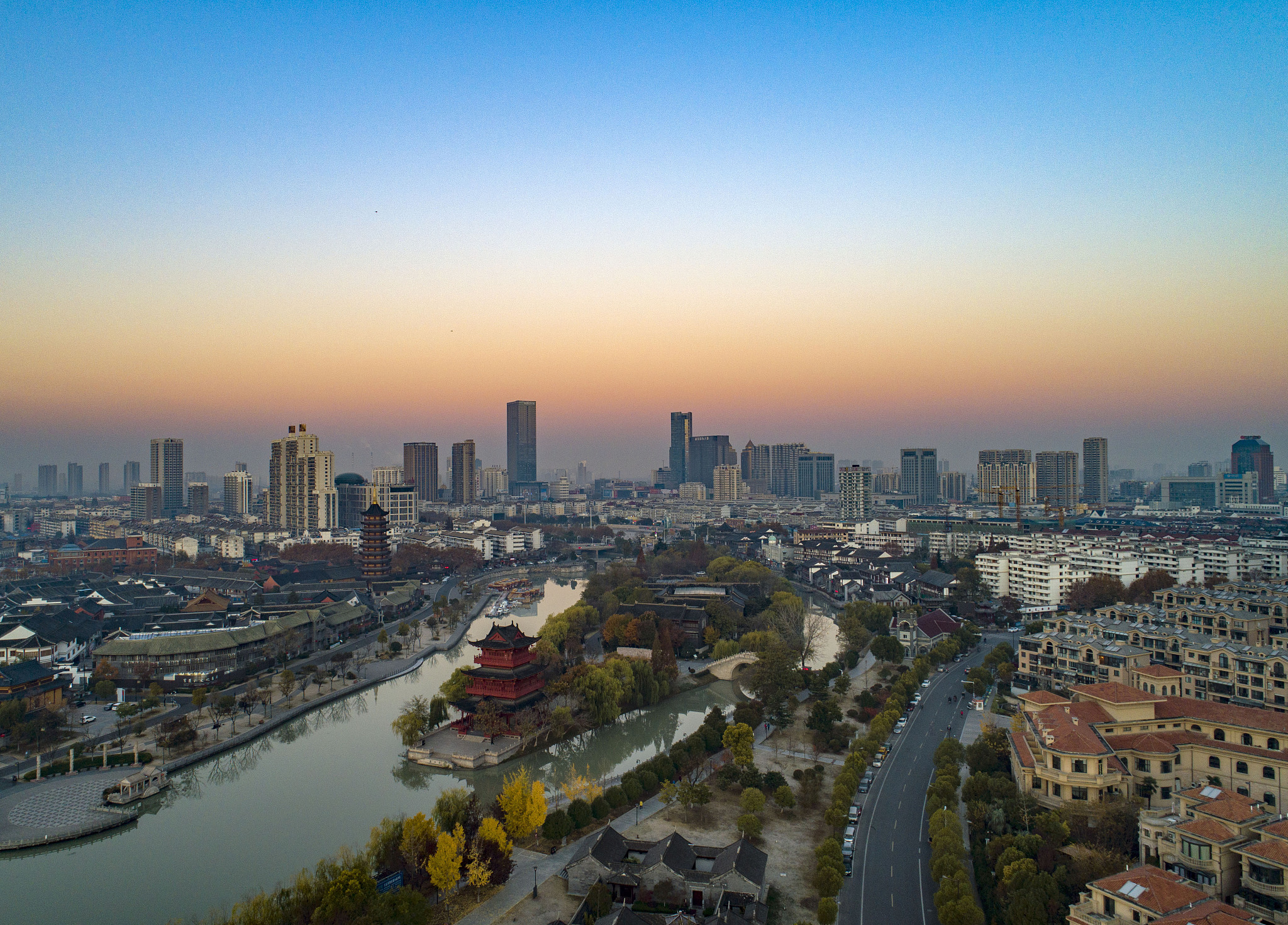 中国江苏省淮安市里运河清江浦风光