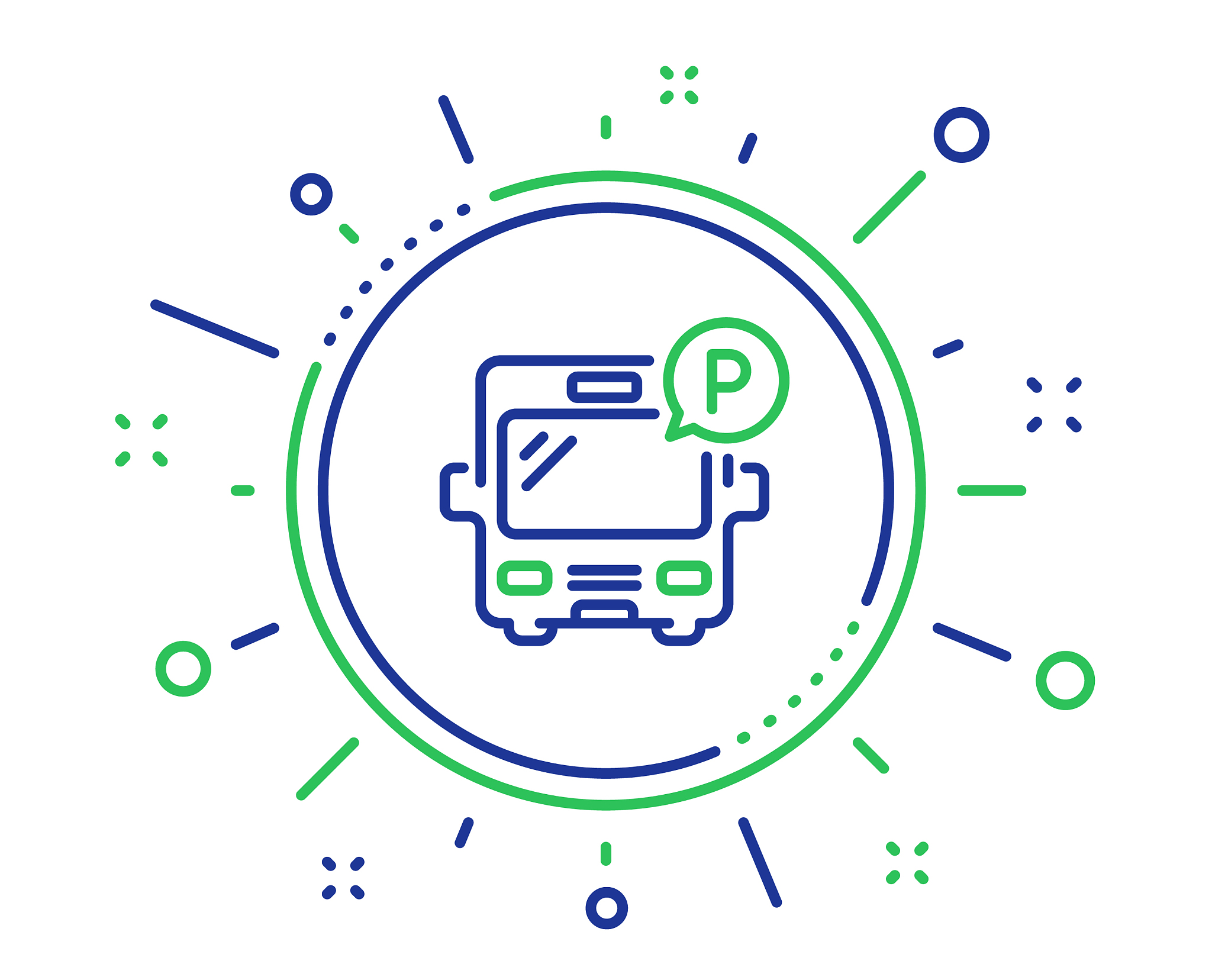 bus parking line icon auto park sign