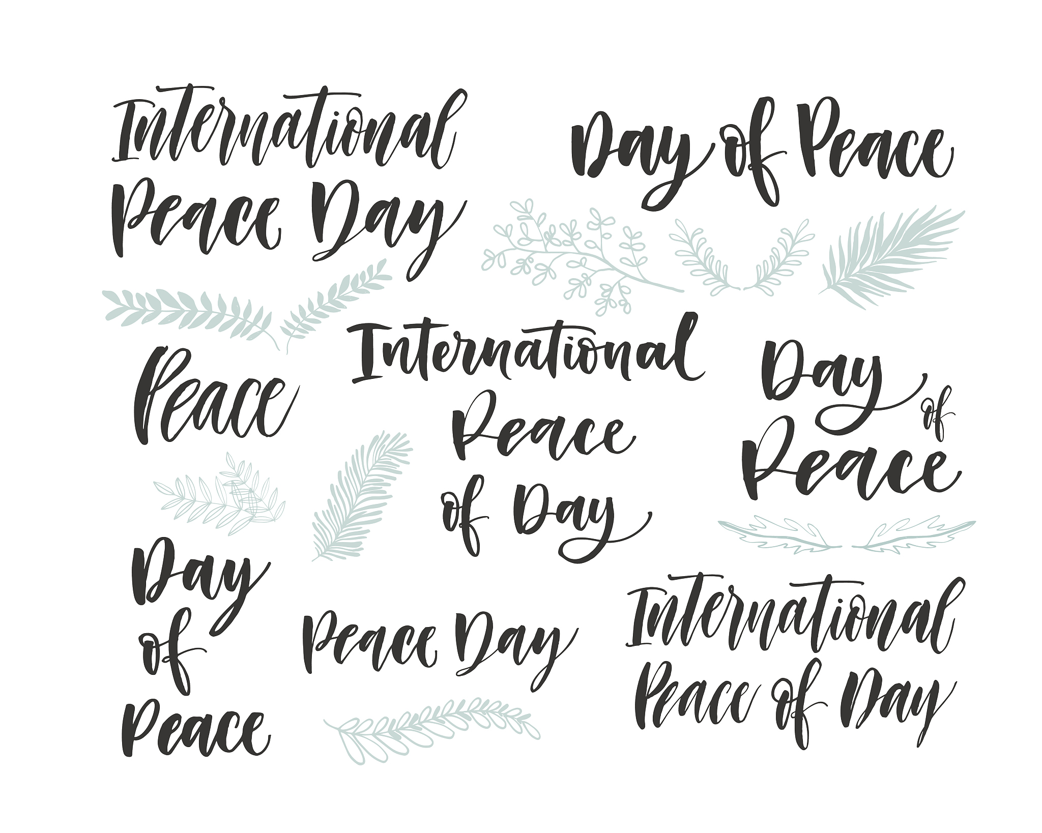 peace of day lettering set.