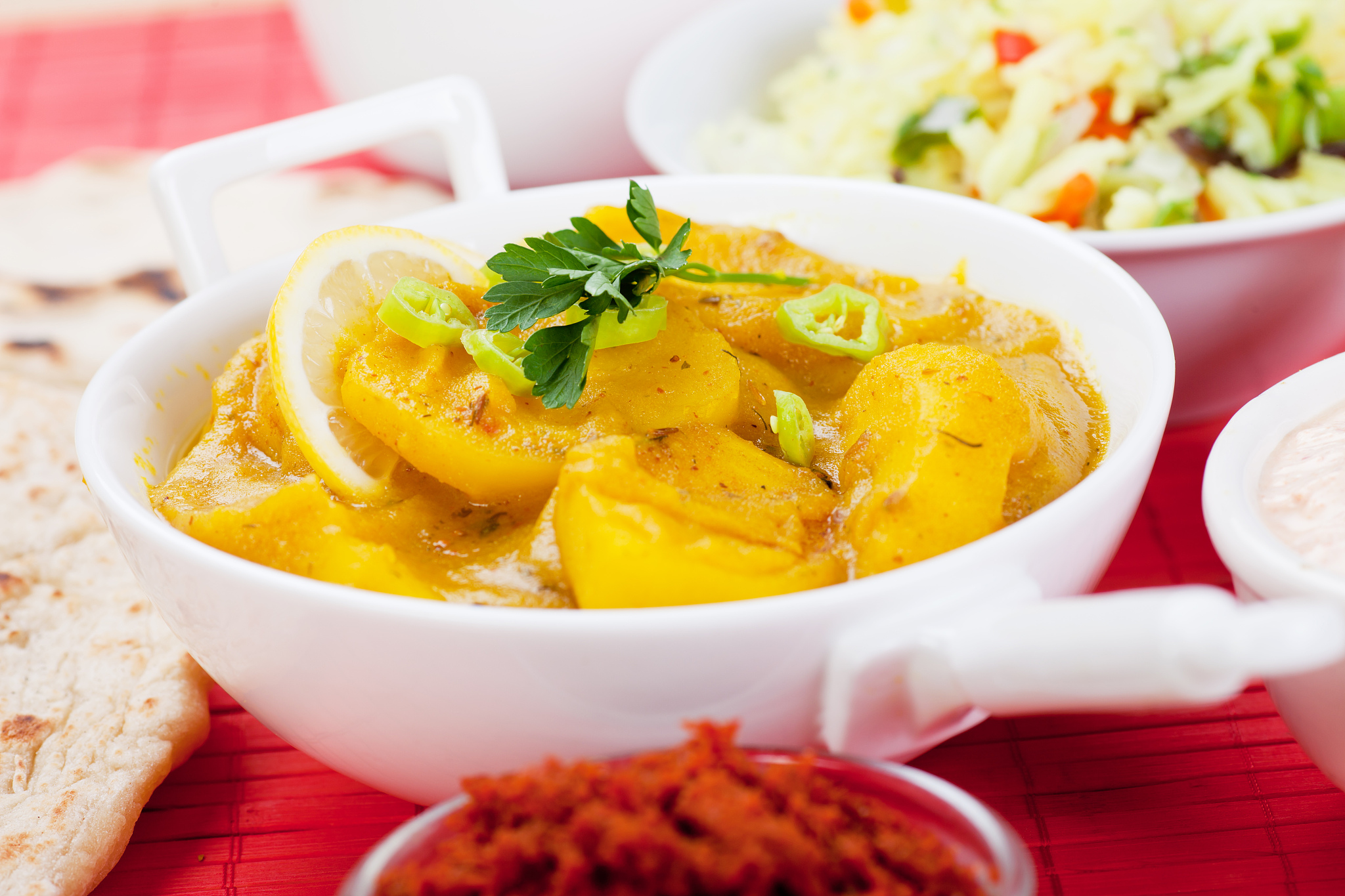 indian curry with ginger and potato