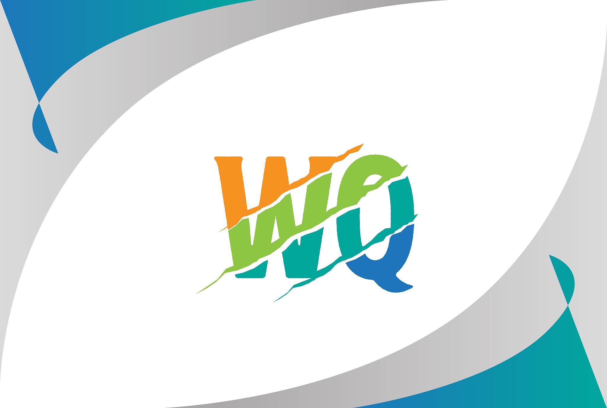 orange green blue wq letter template logo design with scratch ef