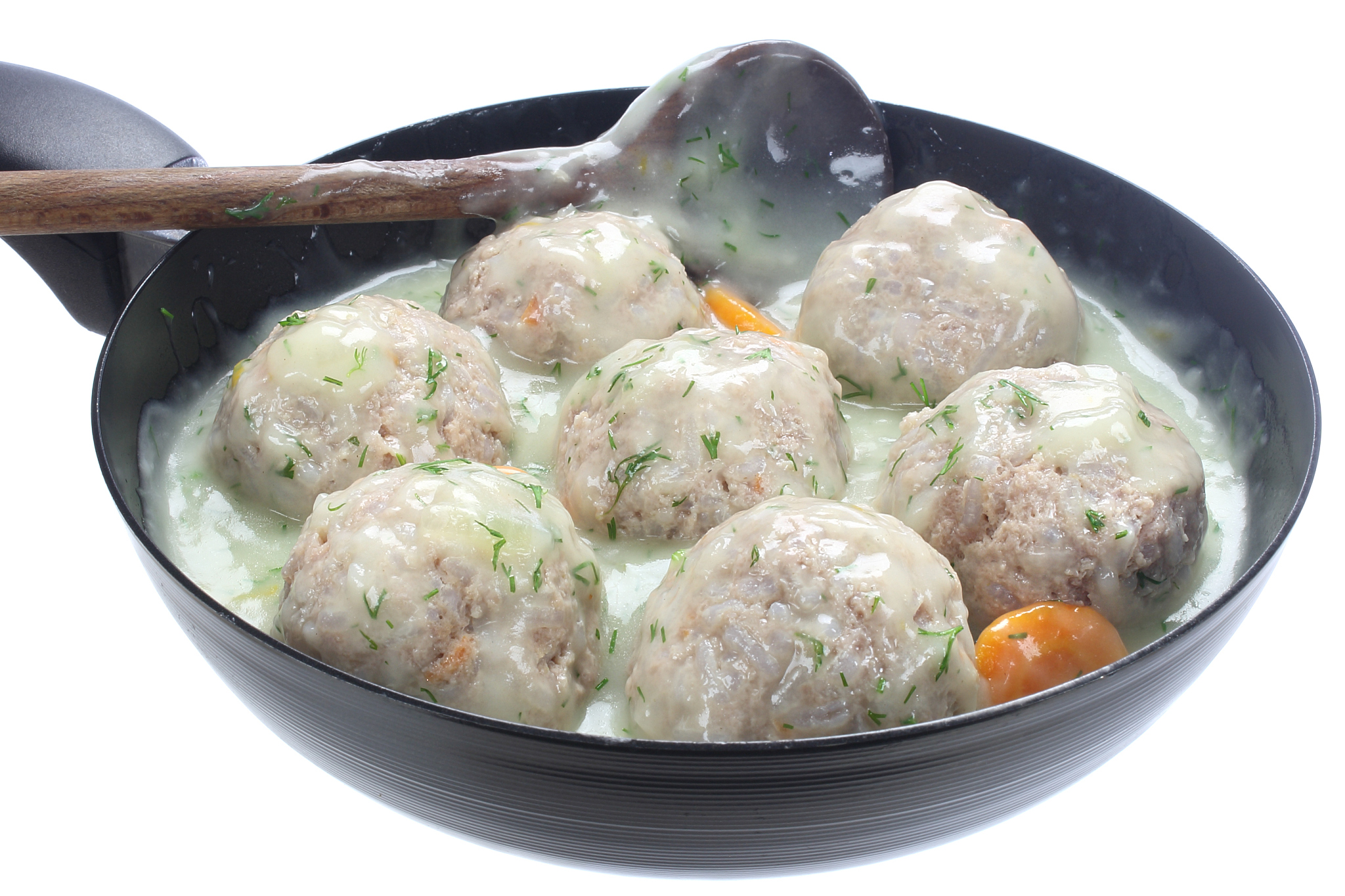meatballs of pork and rice with dill sauce