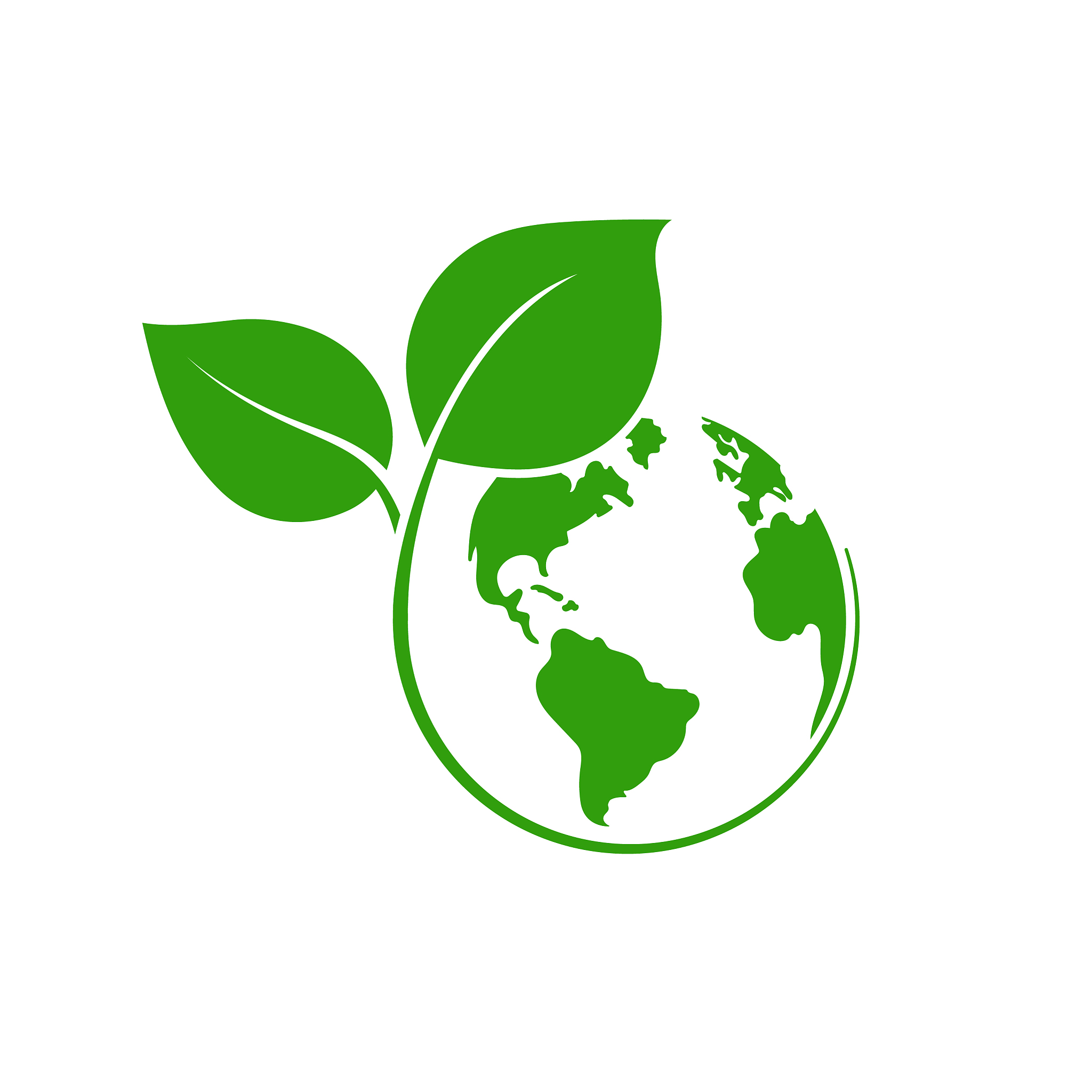 planet earth with plant logo design