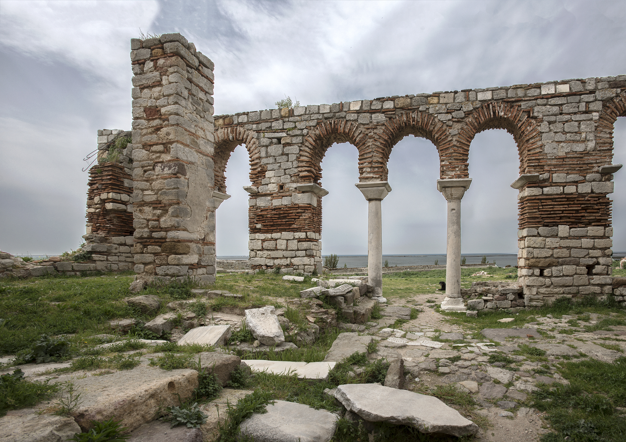 ruins of hagia sophia church at enez, edirne