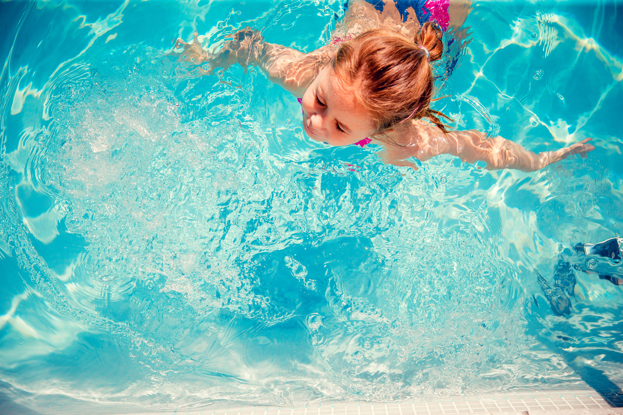 girl in the swimming pool