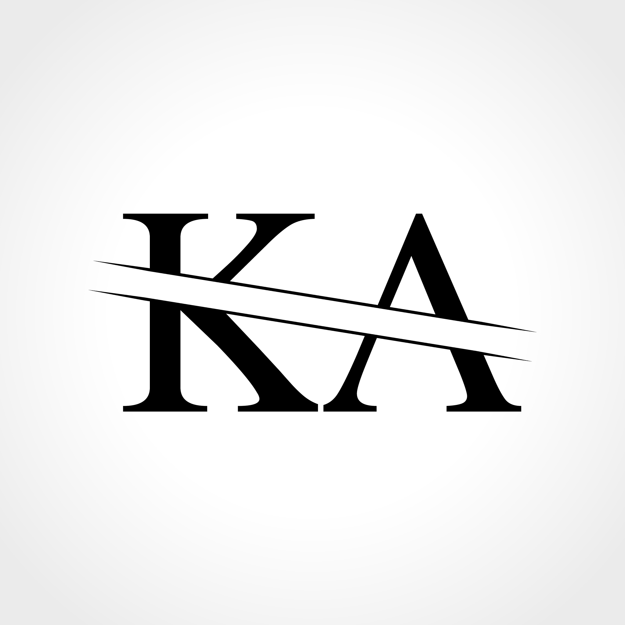 initial ka letter type logo design abstract