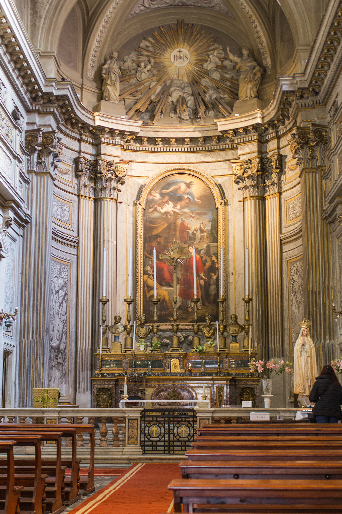 rome, 10.11.2019. interior of the catholic church " santi vincen
