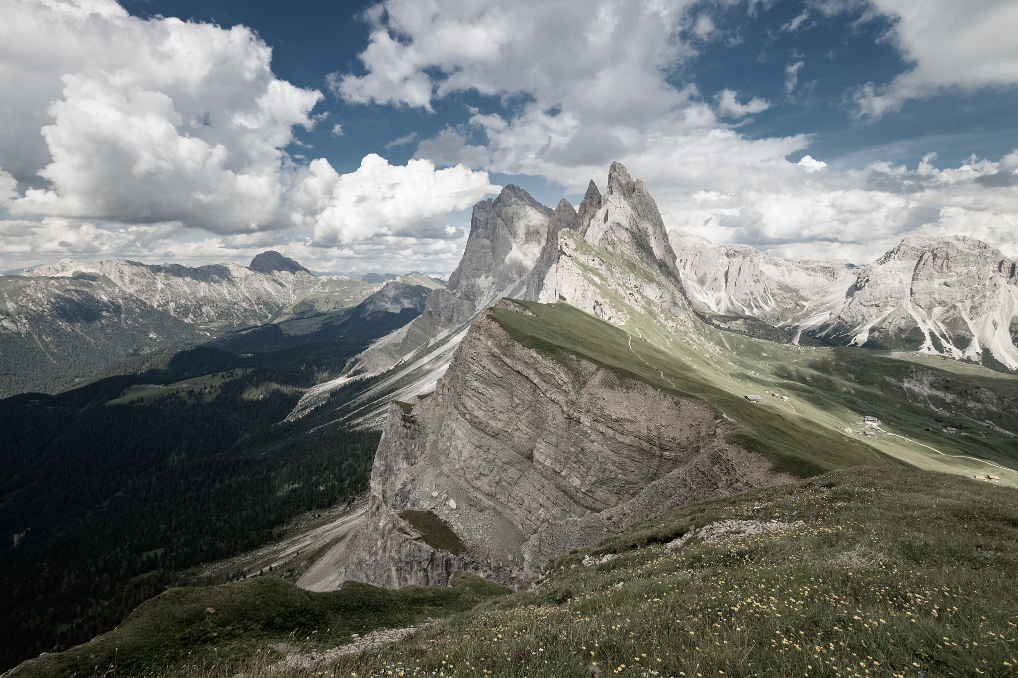 odles group seen from seceda in summer