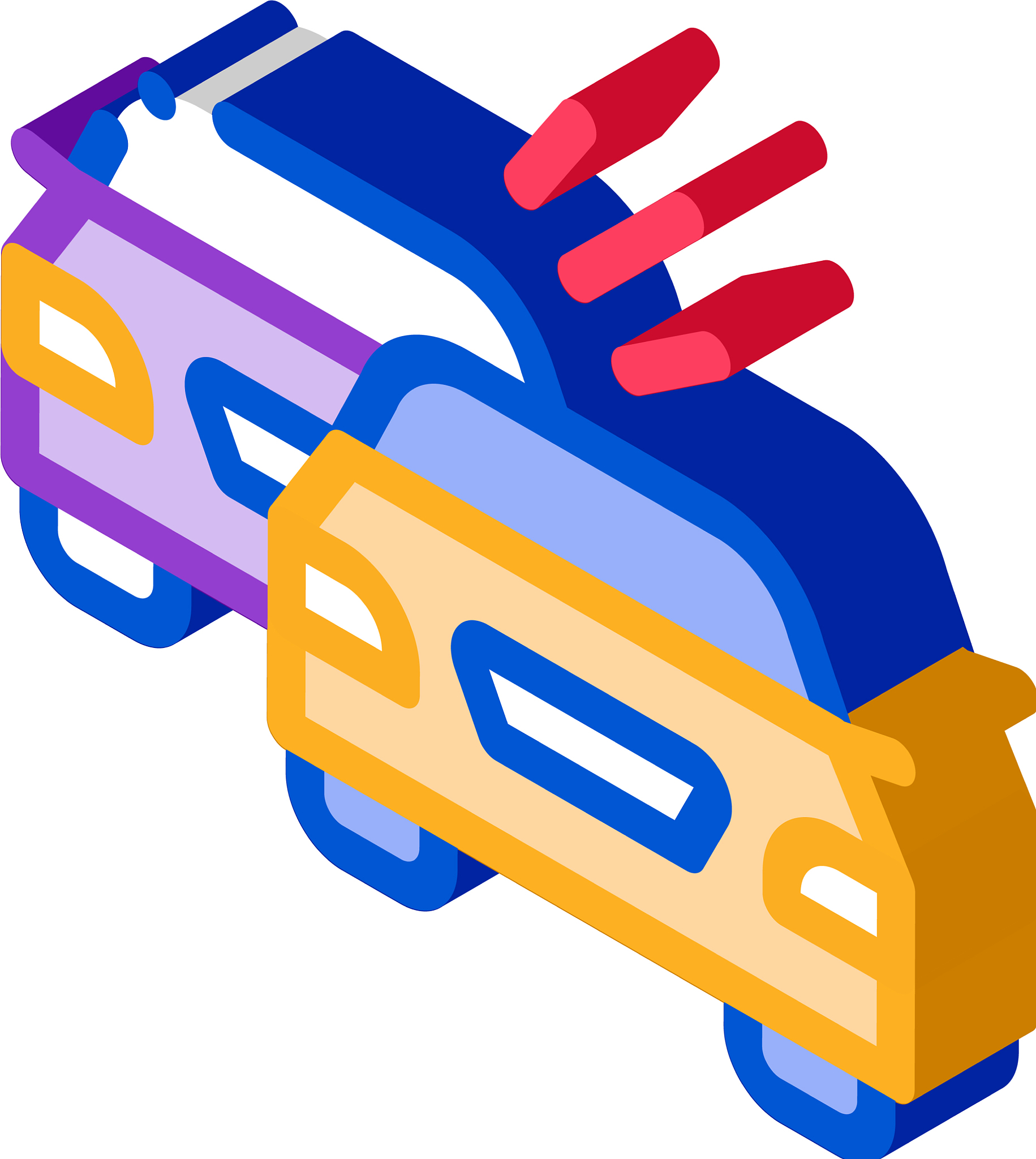 overtaking previous car isometric icon