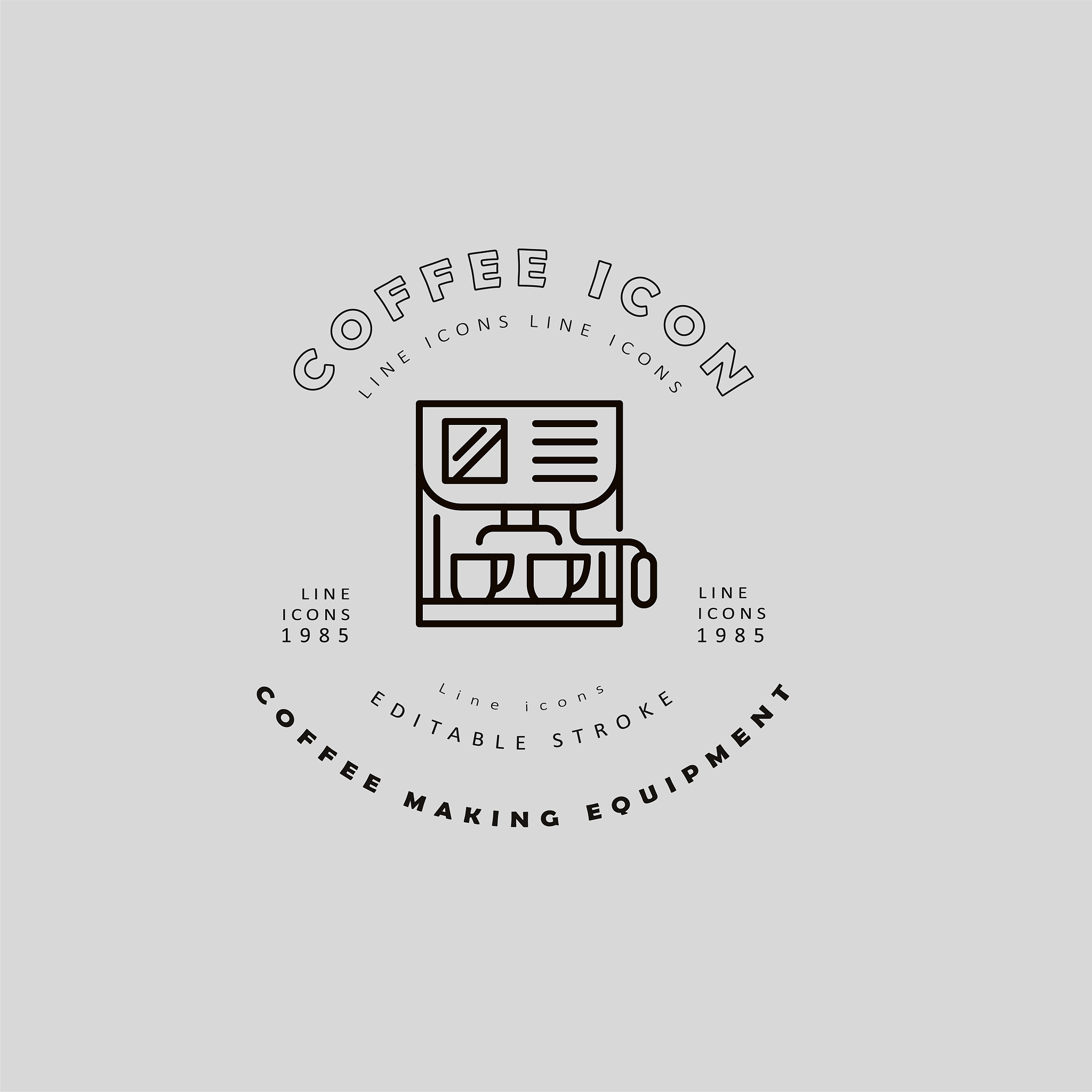vector icon and logo for coffee making equipment